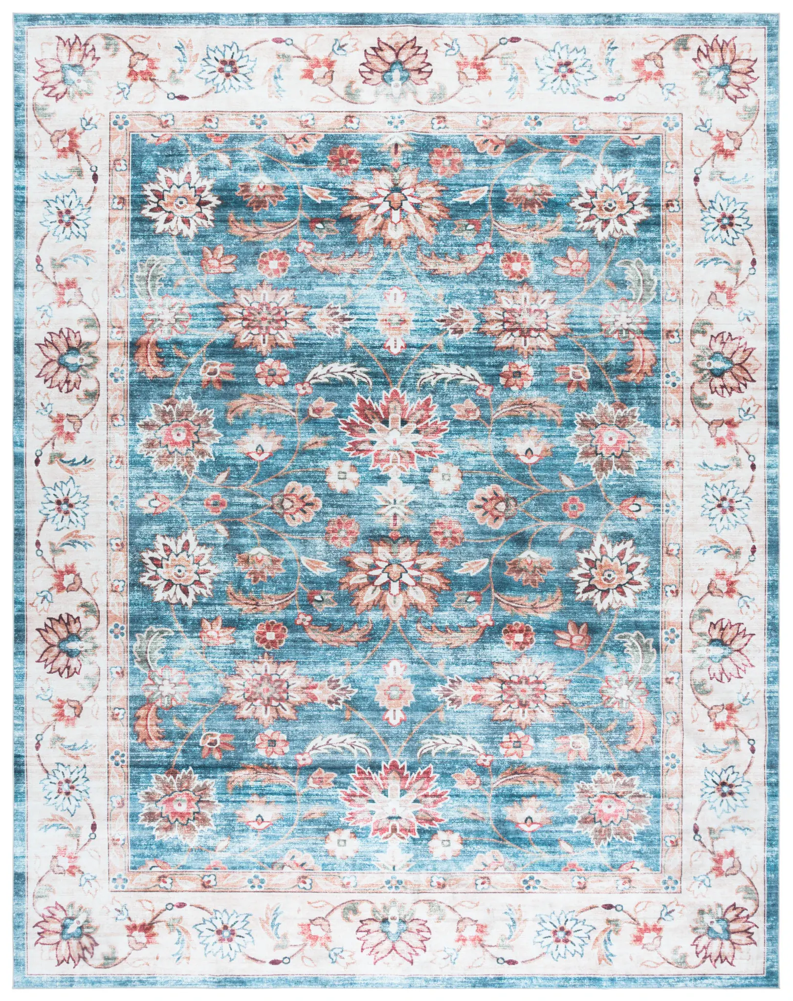Martha Stewart Floral Border Washable Rug