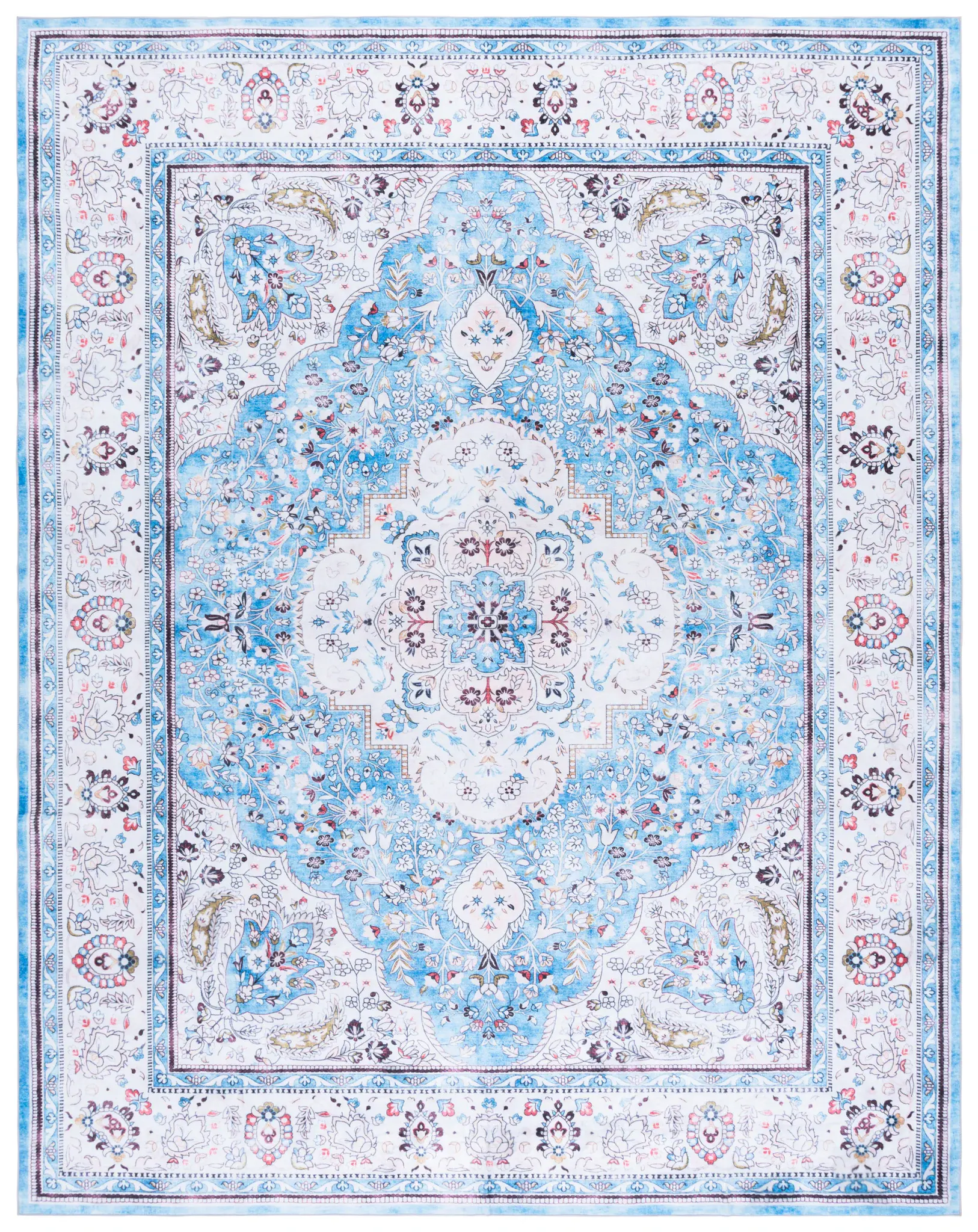 Martha Stewart Floral Medallion Washable Rug