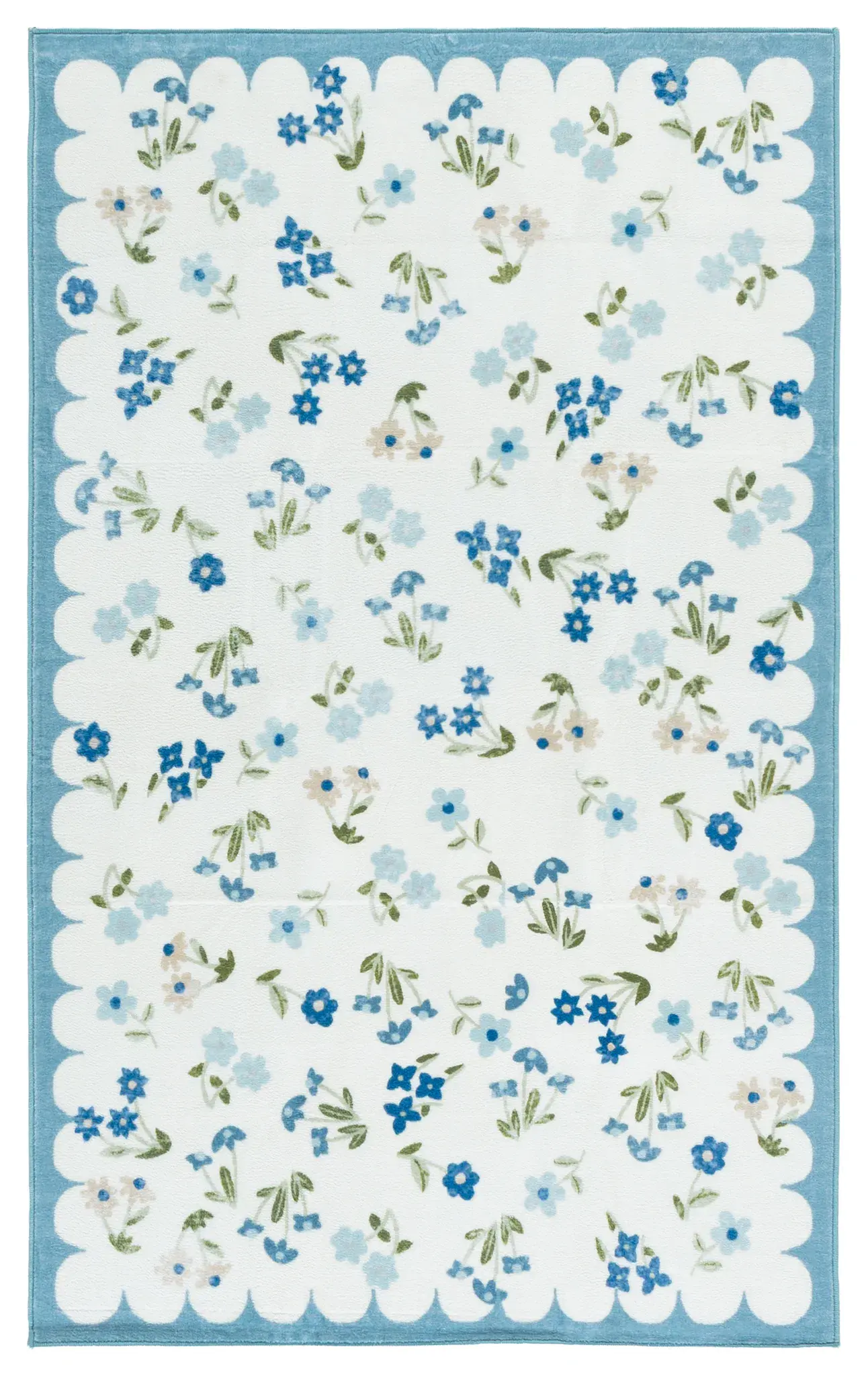 Martha Stewart Scalloped Floral Washable Rug