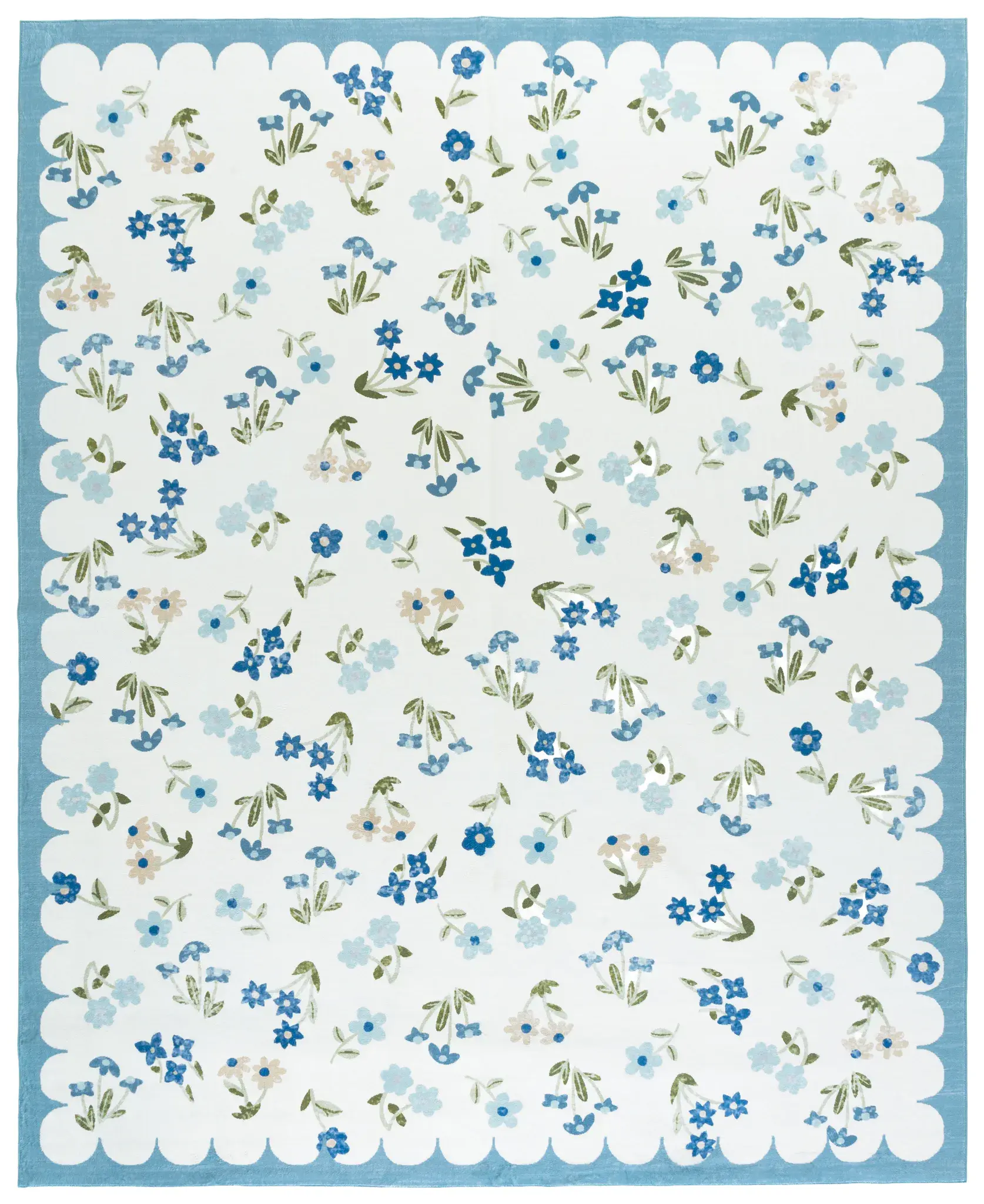 Martha Stewart Scalloped Floral Washable Rug
