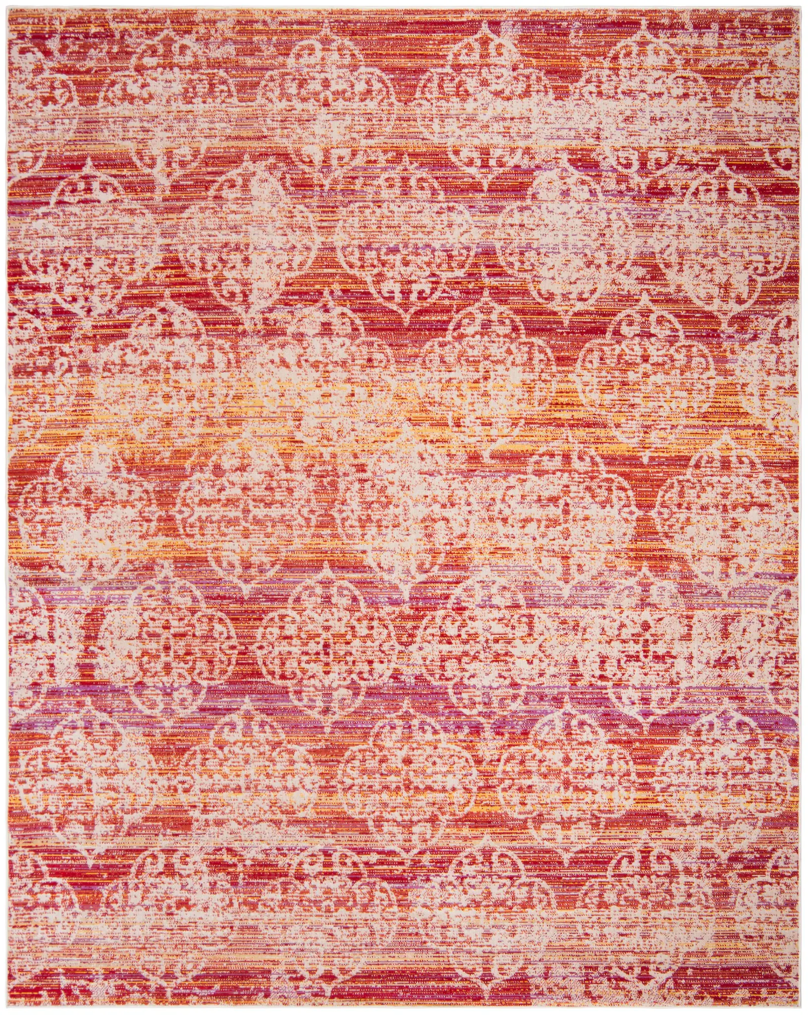 Montage Distressed Damask Outdoor Rug