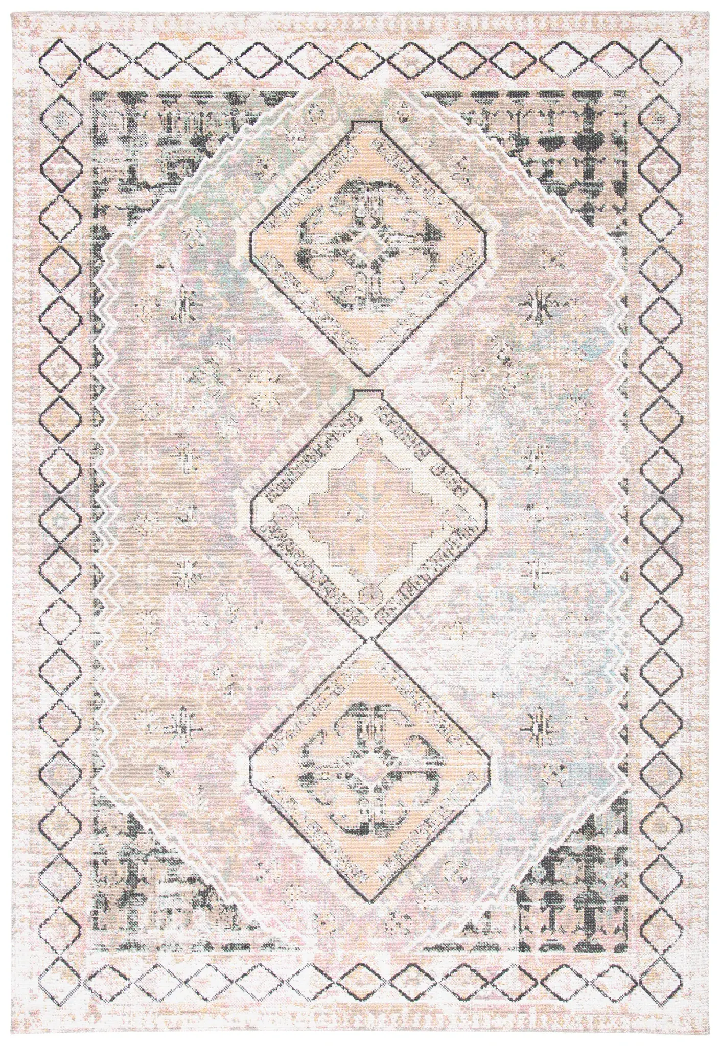 Montage Distressed Diamond Outdoor Rug