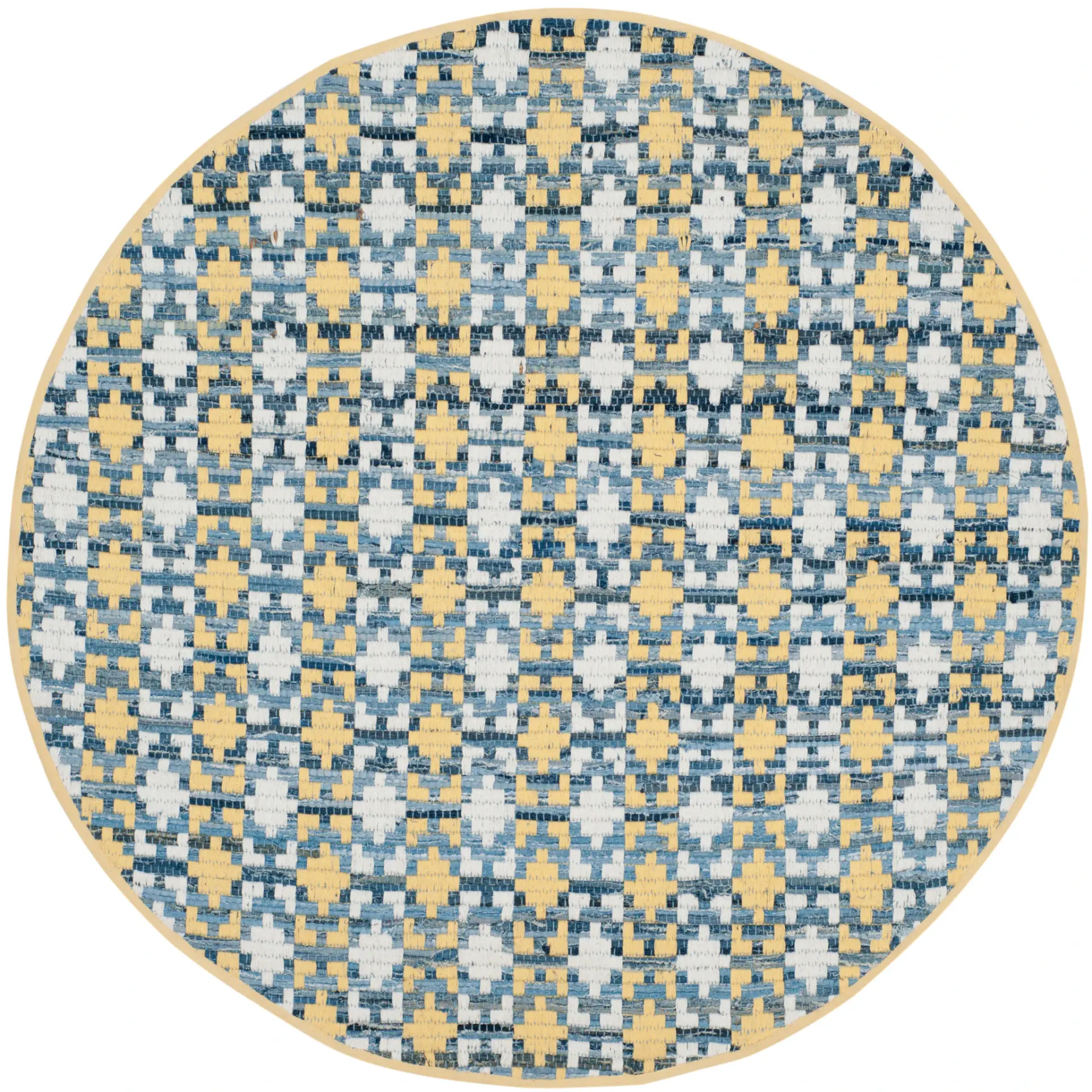 Montauk Cottage Checkered Hand-Woven Cotton Rug