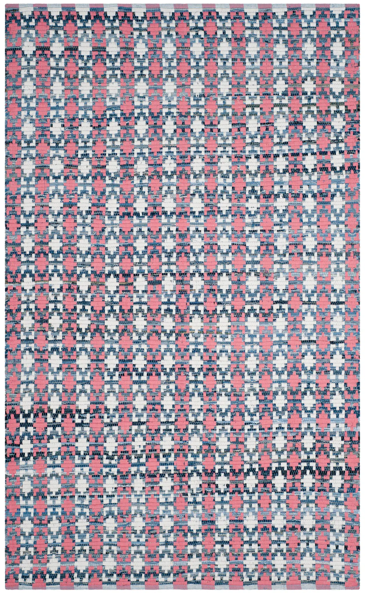 Montauk Tribal Geometric Hand-Woven Cotton Rug