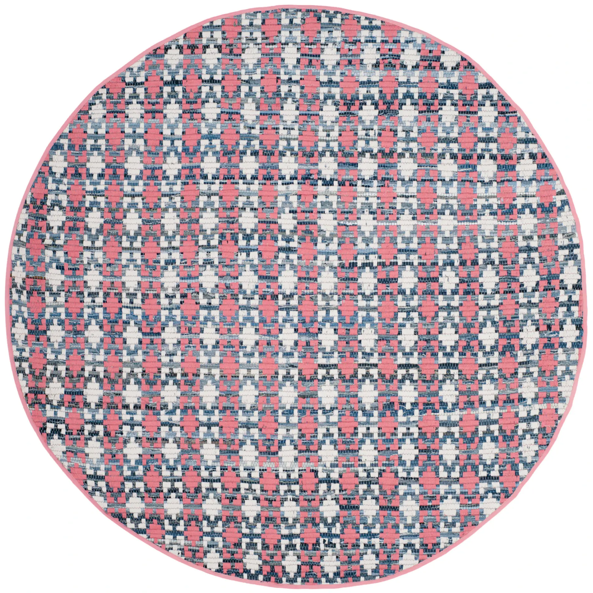 Montauk Tribal Geometric Hand-Woven Cotton Rug