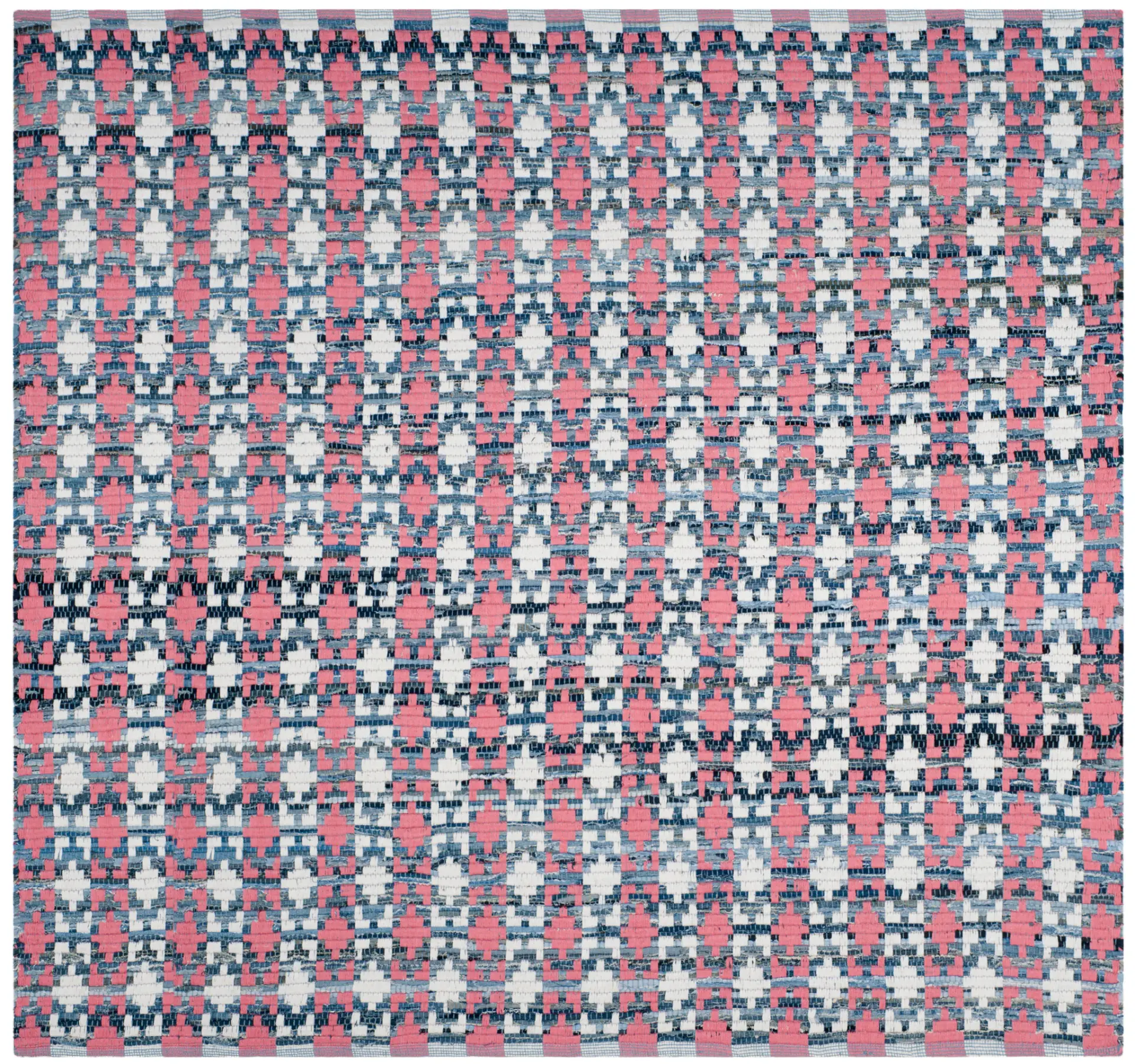 Montauk Tribal Geometric Hand-Woven Cotton Rug
