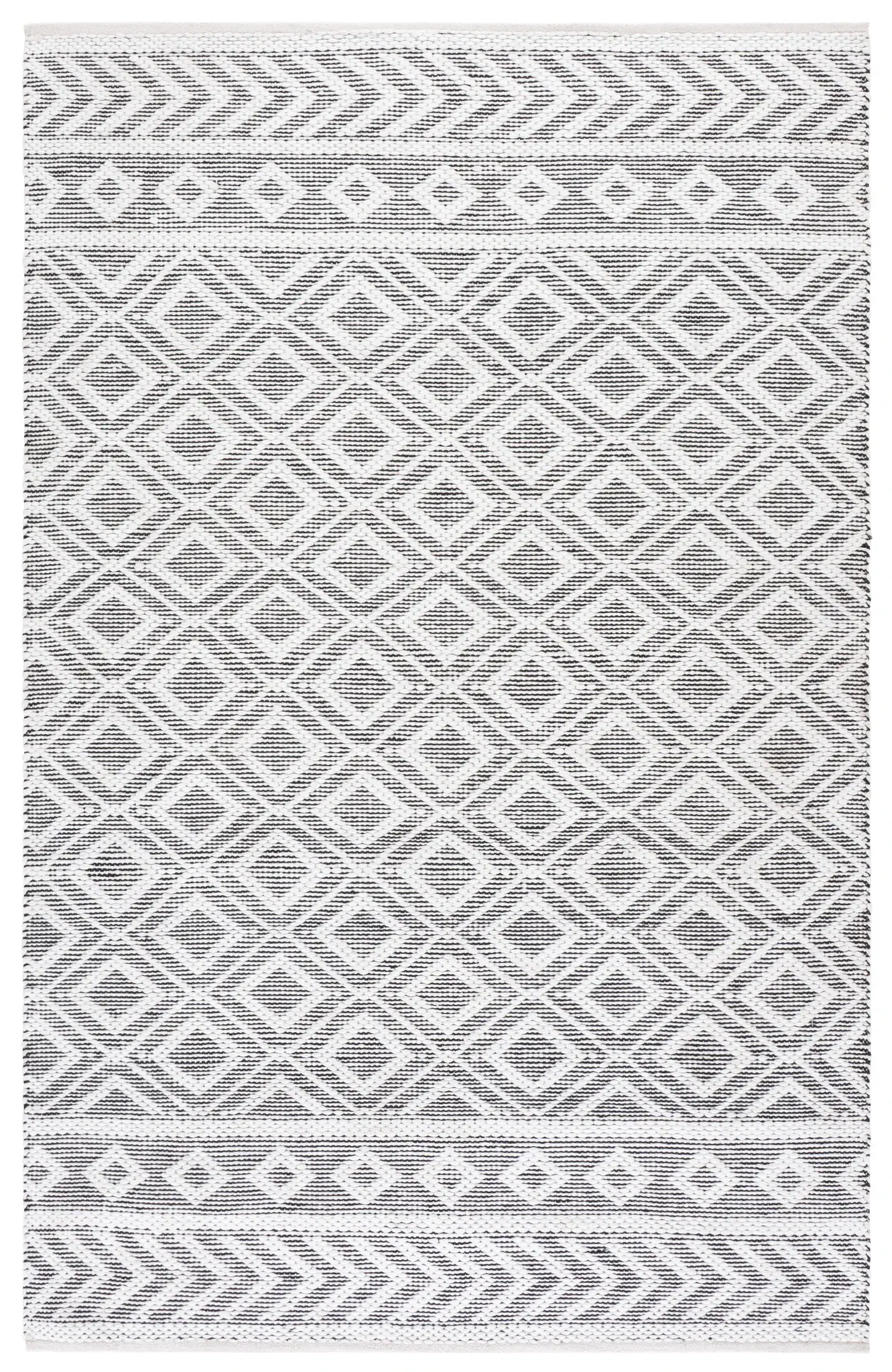 Montauk Banded Diamond Hand-Woven Washable Rug