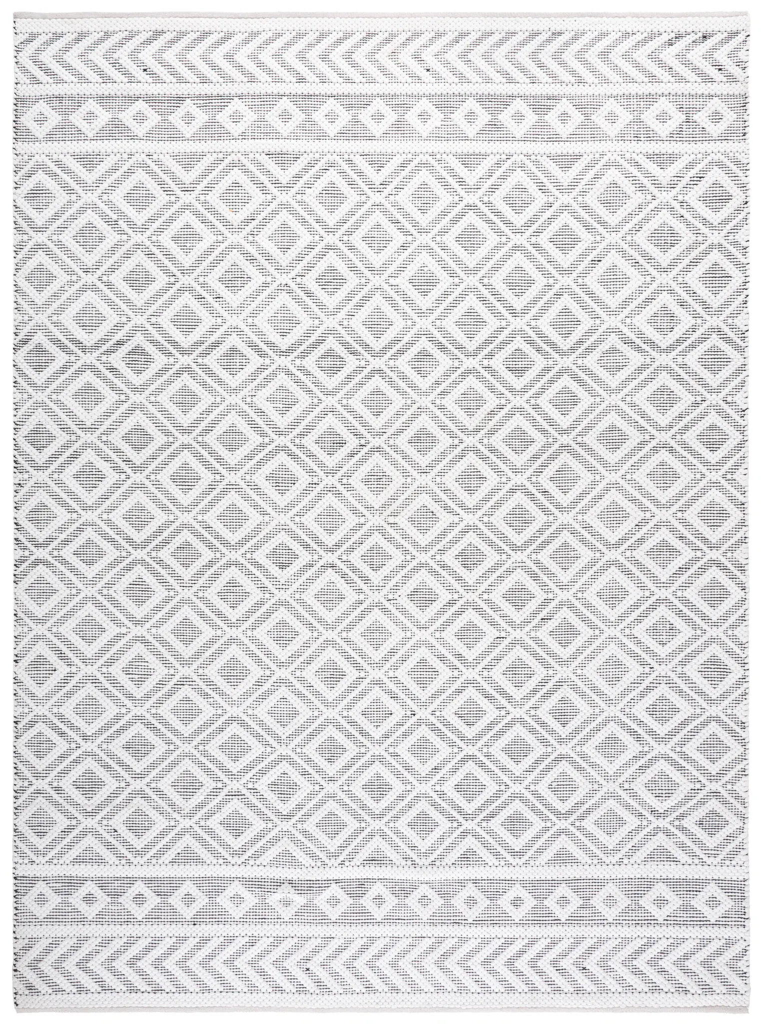 Montauk Banded Diamond Hand-Woven Washable Rug