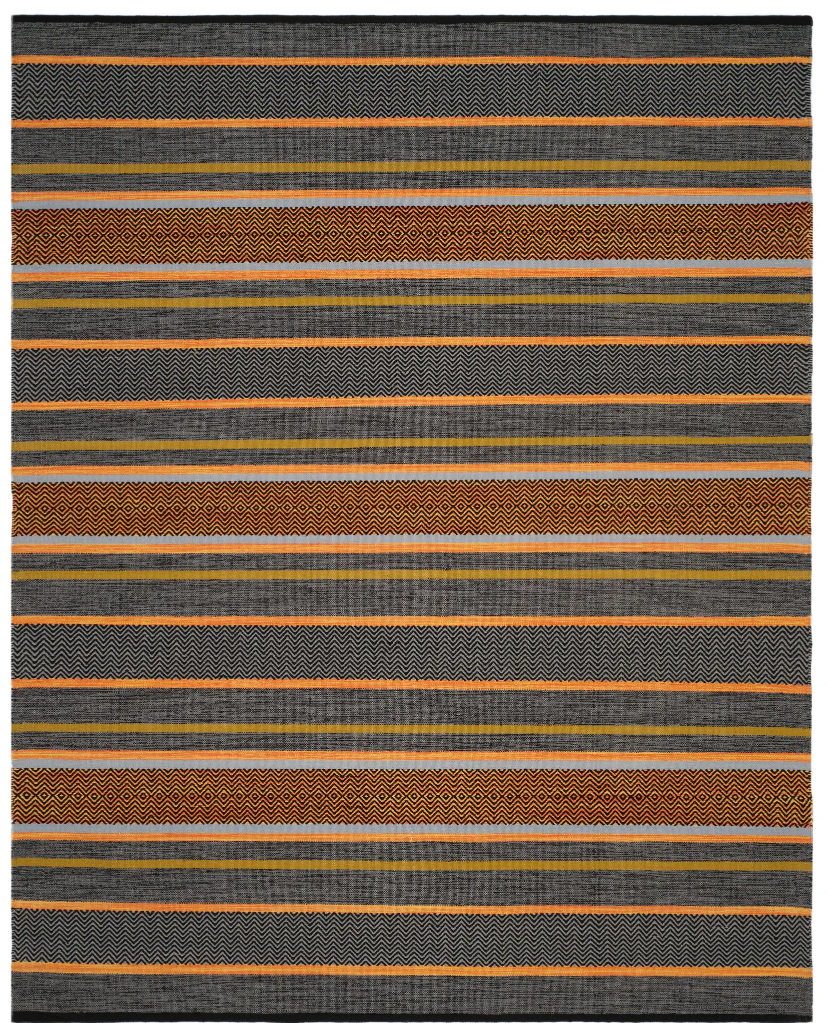Montauk Canyon Banded Stripe Hand-Woven Cotton Rug