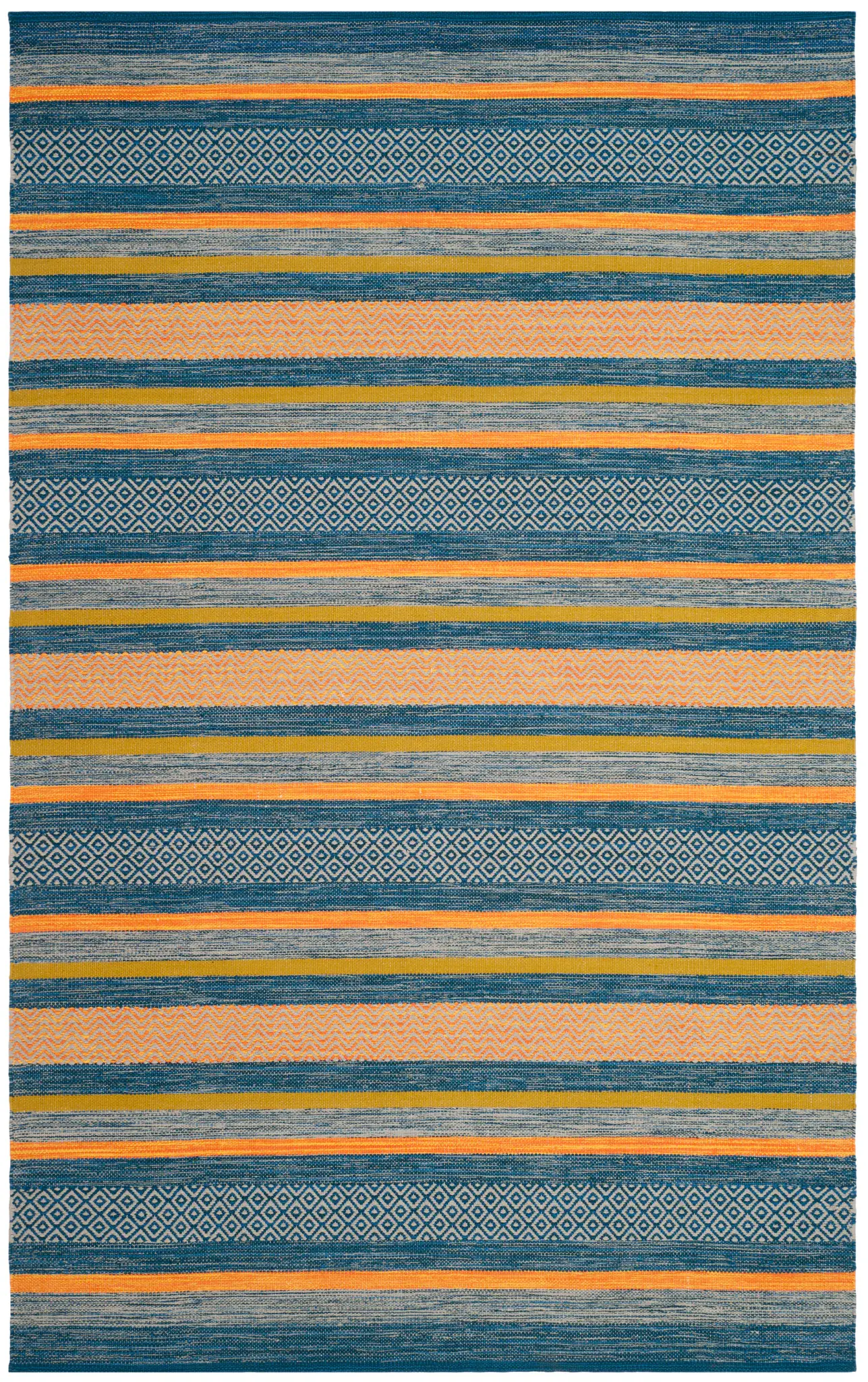 Montauk Tribal Stripe Hand-Woven Cotton Rug
