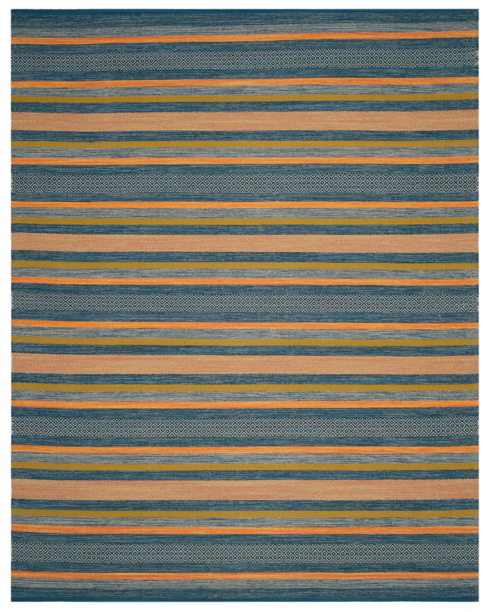 Montauk Tribal Stripe Hand-Woven Cotton Rug