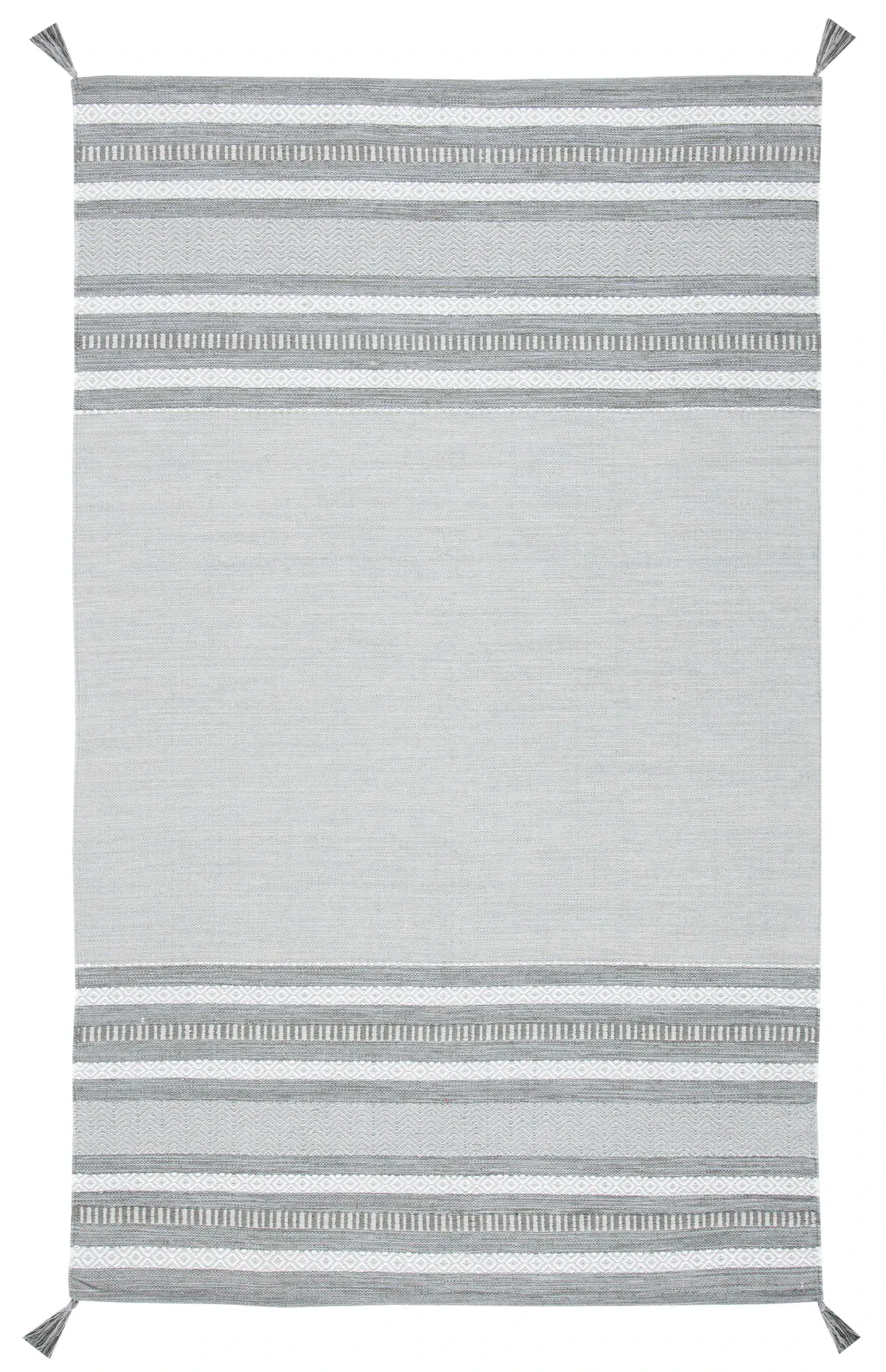 Montauk Striped Tassel Hand-Woven Cotton Rug