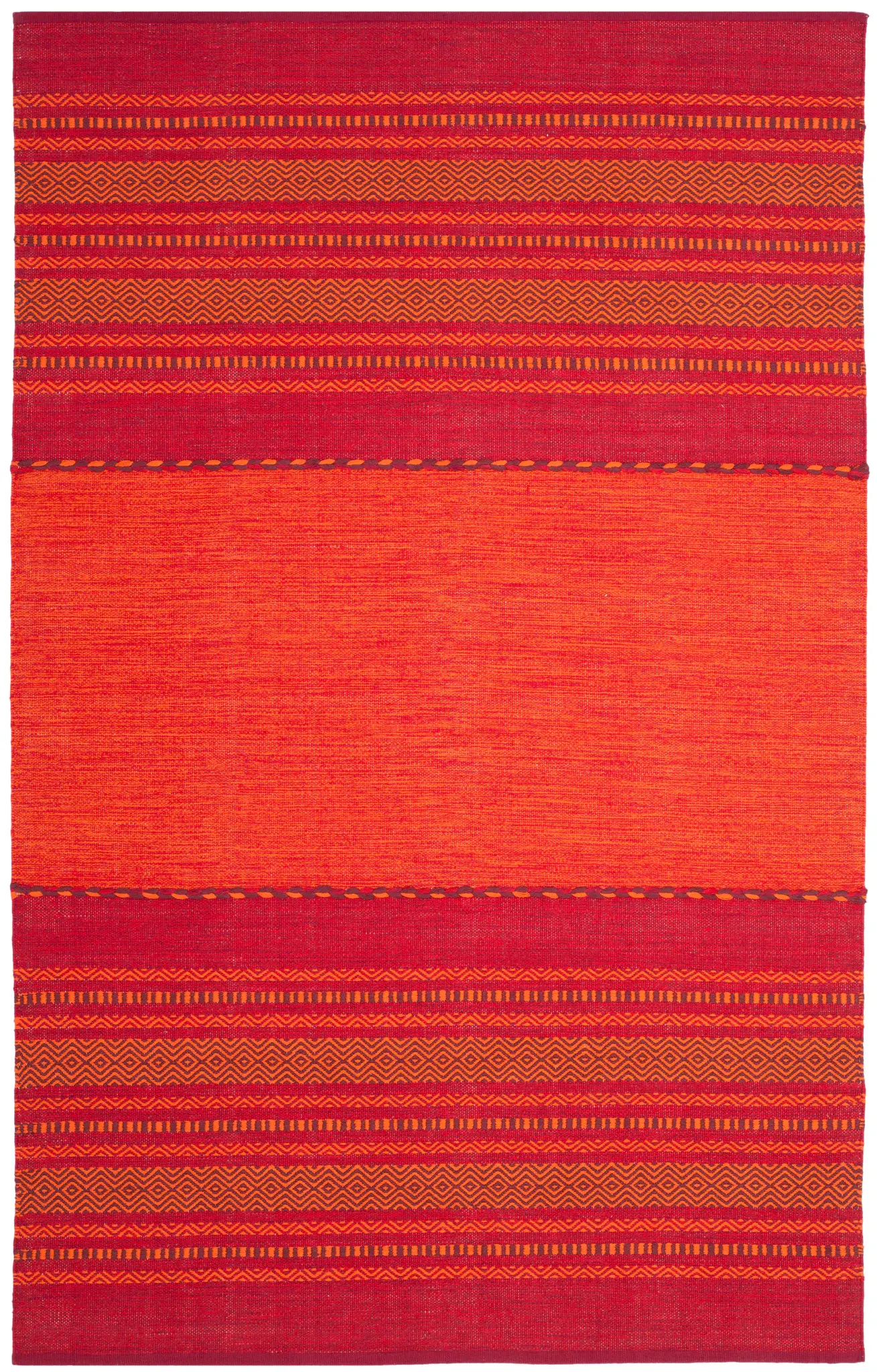 Montauk Banded Stripe Hand-Woven Cotton Rug