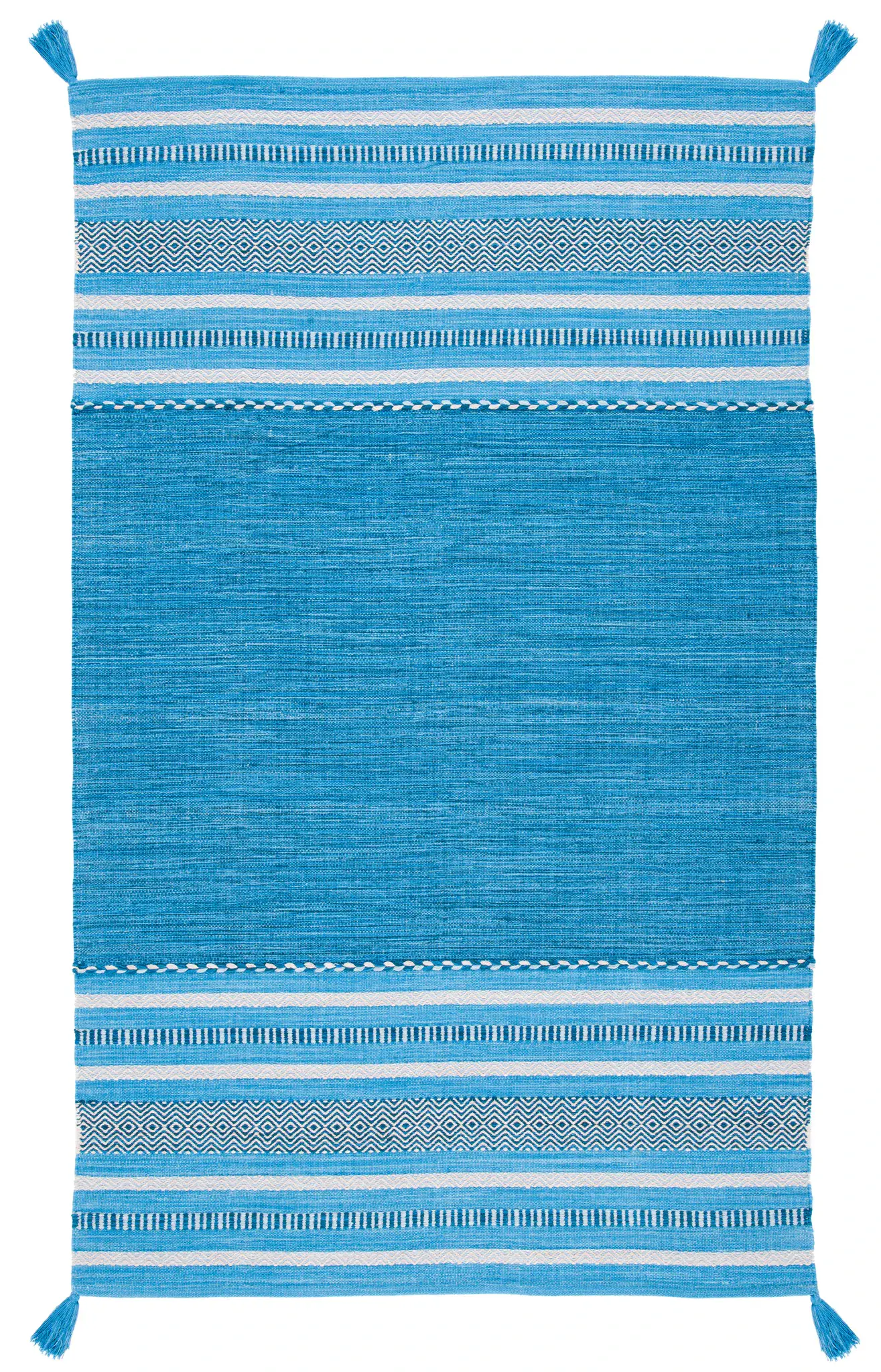 Montauk Banded Stripe Hand-Woven Cotton Rug