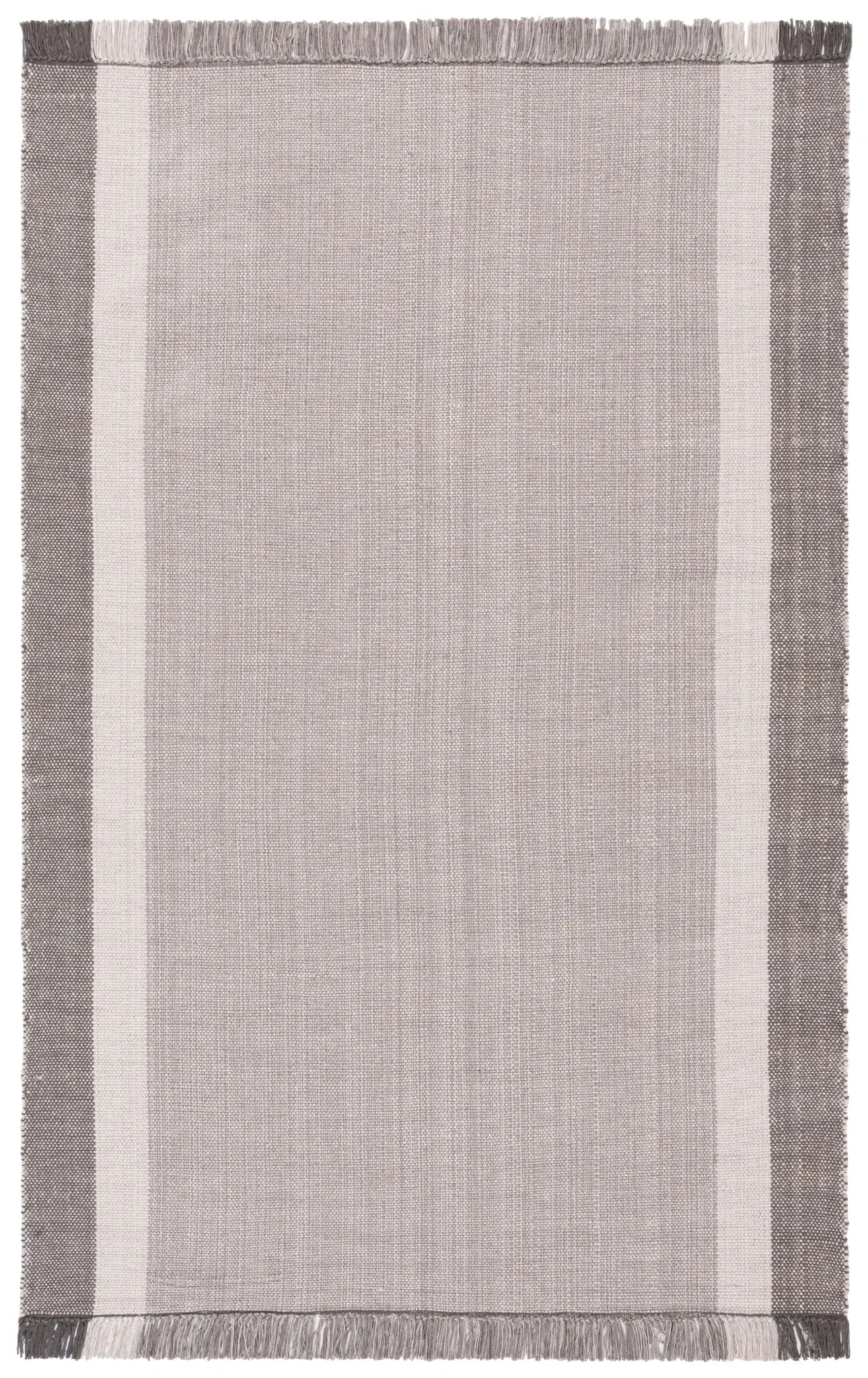 Montauk Bordered Fringe Hand-Woven Cotton Rug