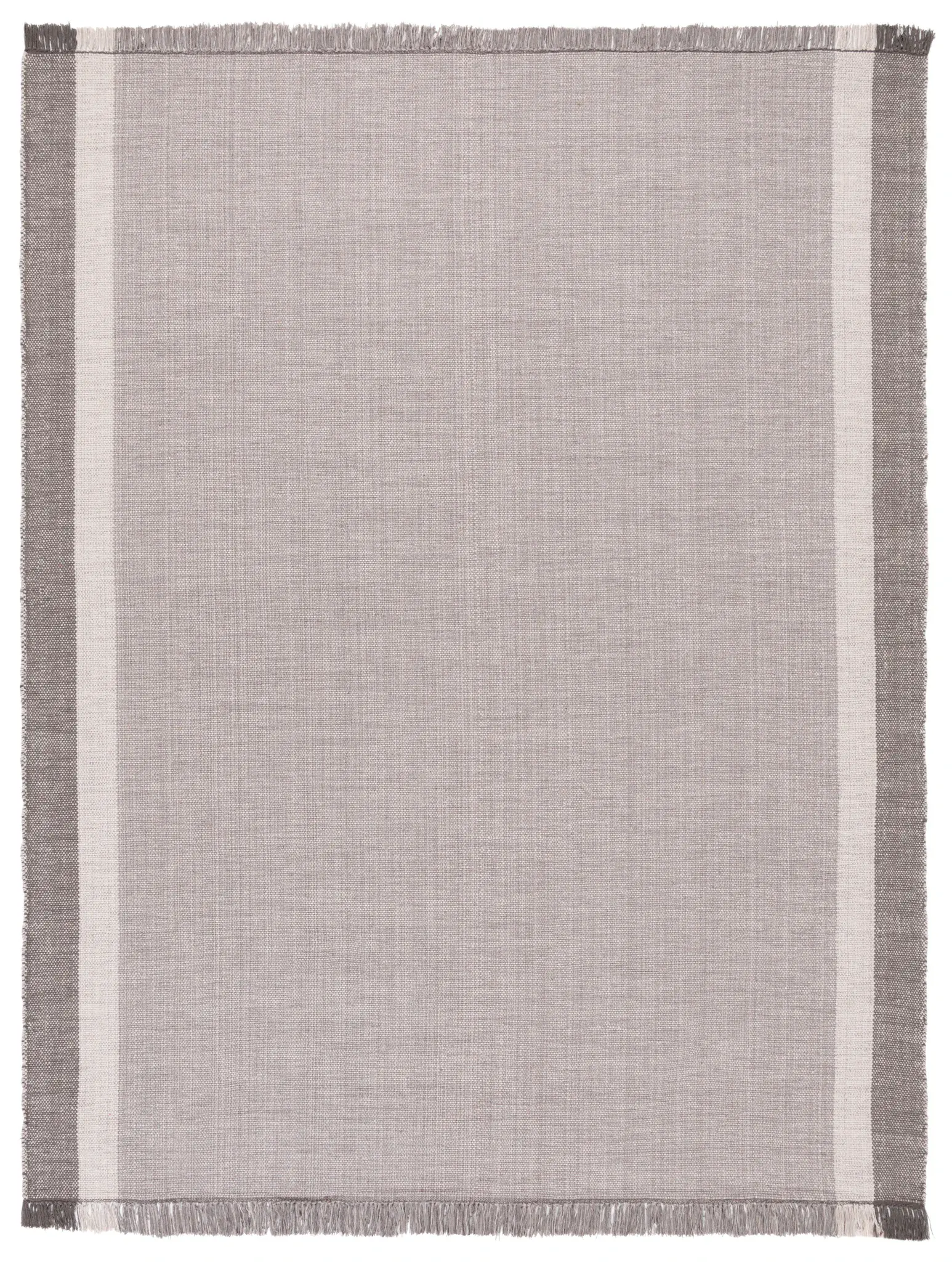 Montauk Bordered Fringe Hand-Woven Cotton Rug