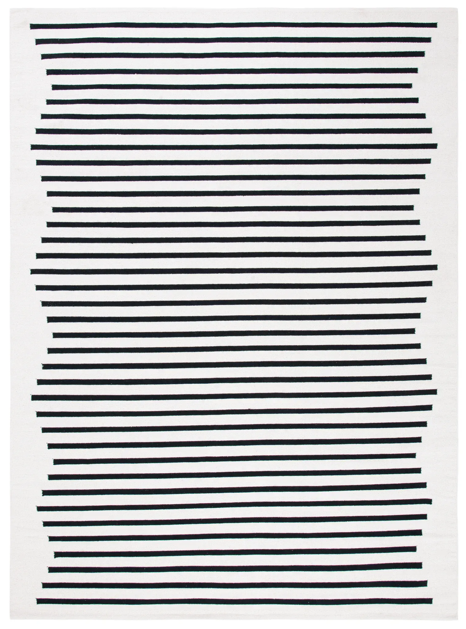 Montauk Linear Bordered Stripe Hand-Woven Cotton Rug
