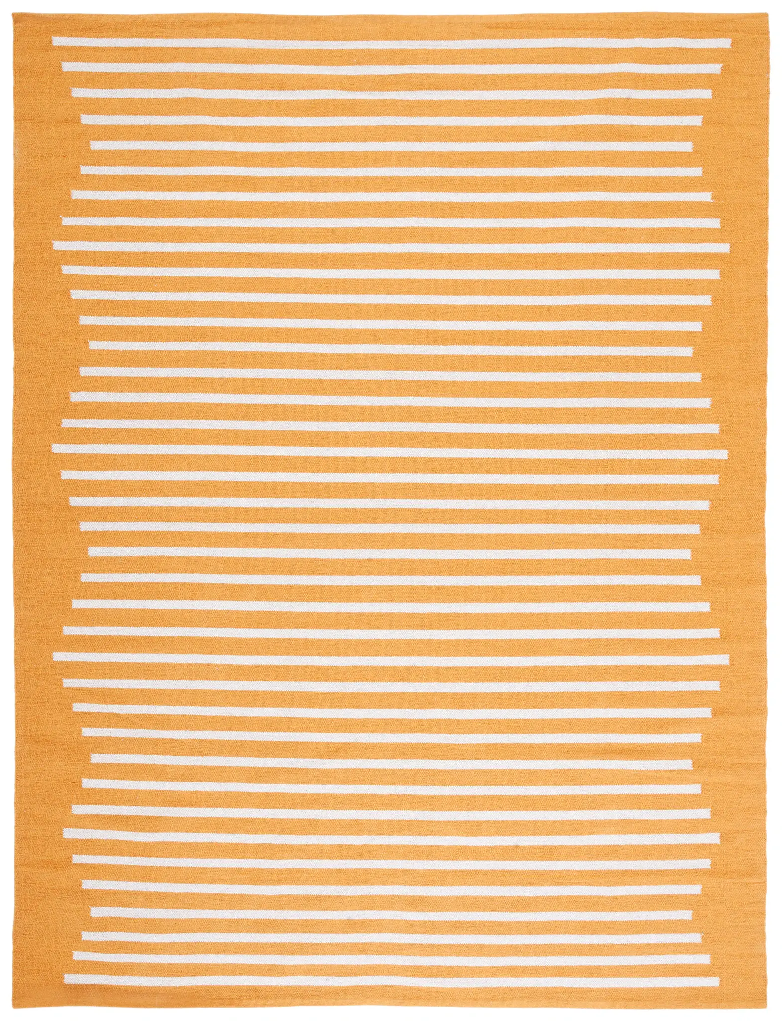 Montauk Linear Bordered Stripe Hand-Woven Cotton Rug