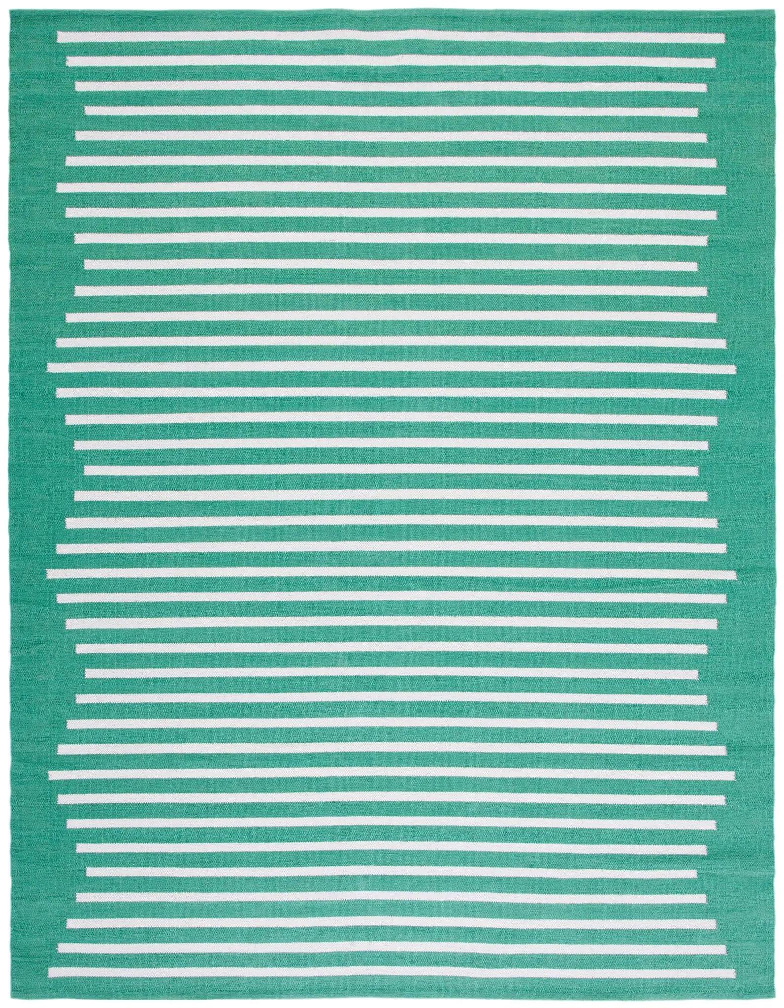 Montauk Linear Bordered Stripe Hand-Woven Cotton Rug