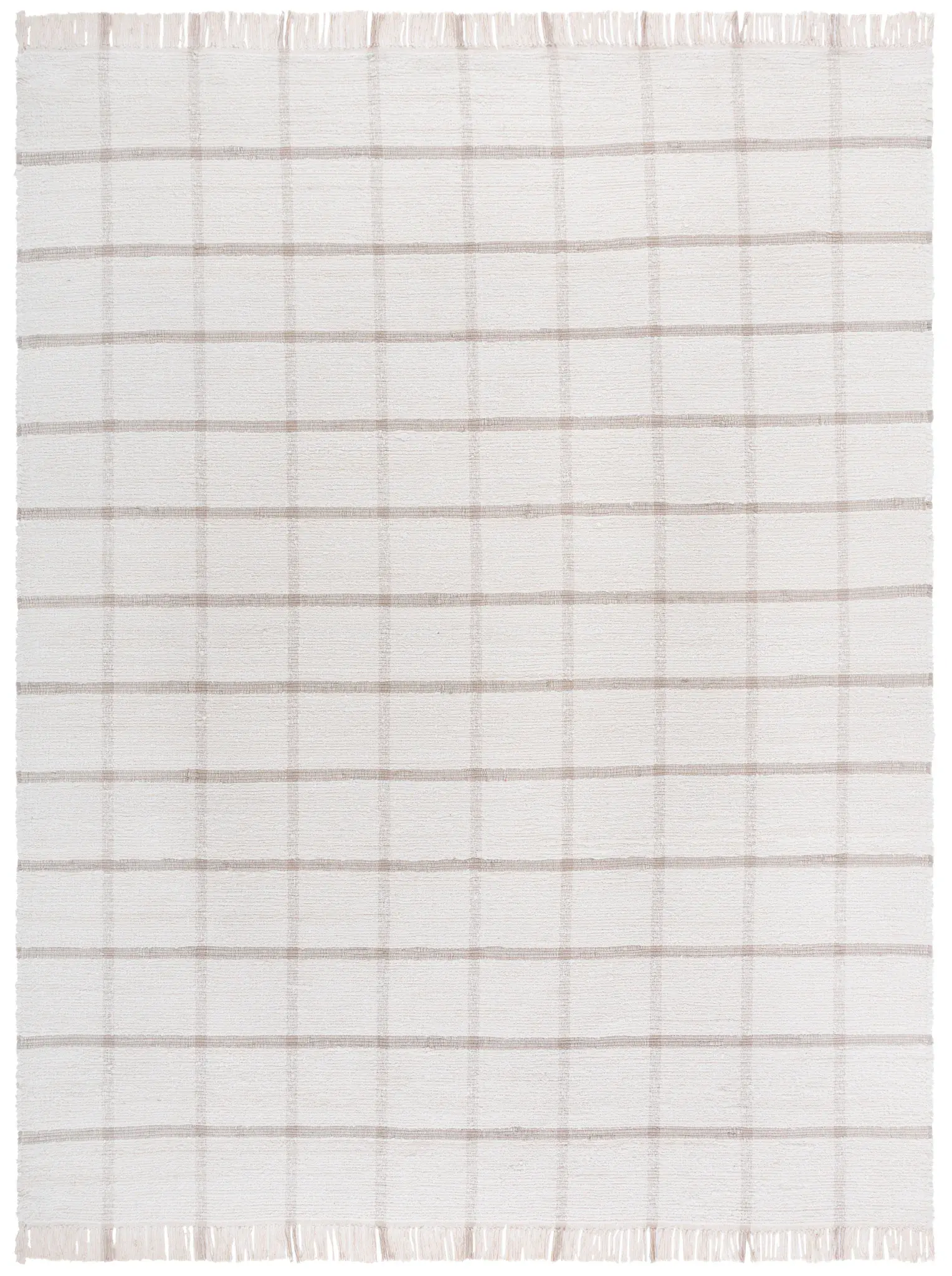 Montauk Windowpane Plaid Hand-Woven Cotton Rug