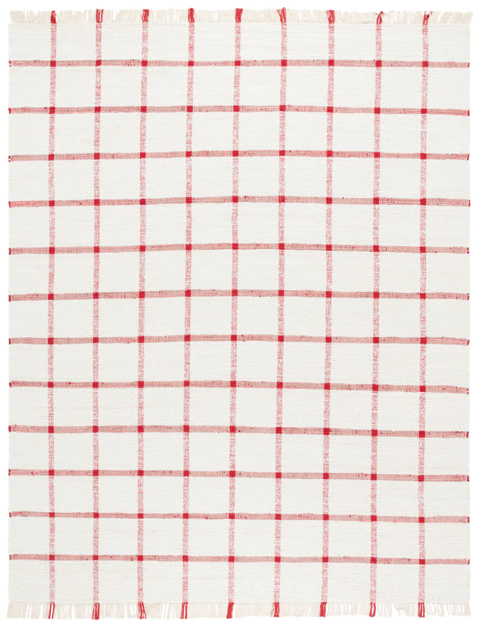 Montauk Windowpane Plaid Hand-Woven Cotton Rug