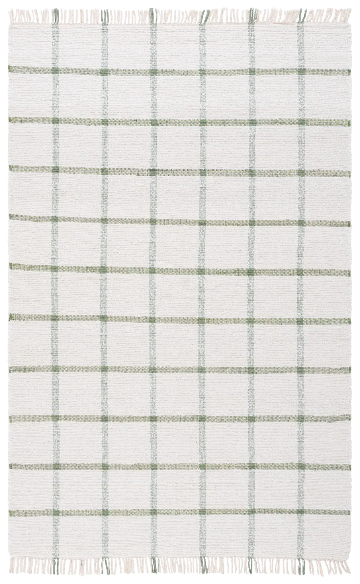 Montauk Windowpane Plaid Hand-Woven Cotton Rug