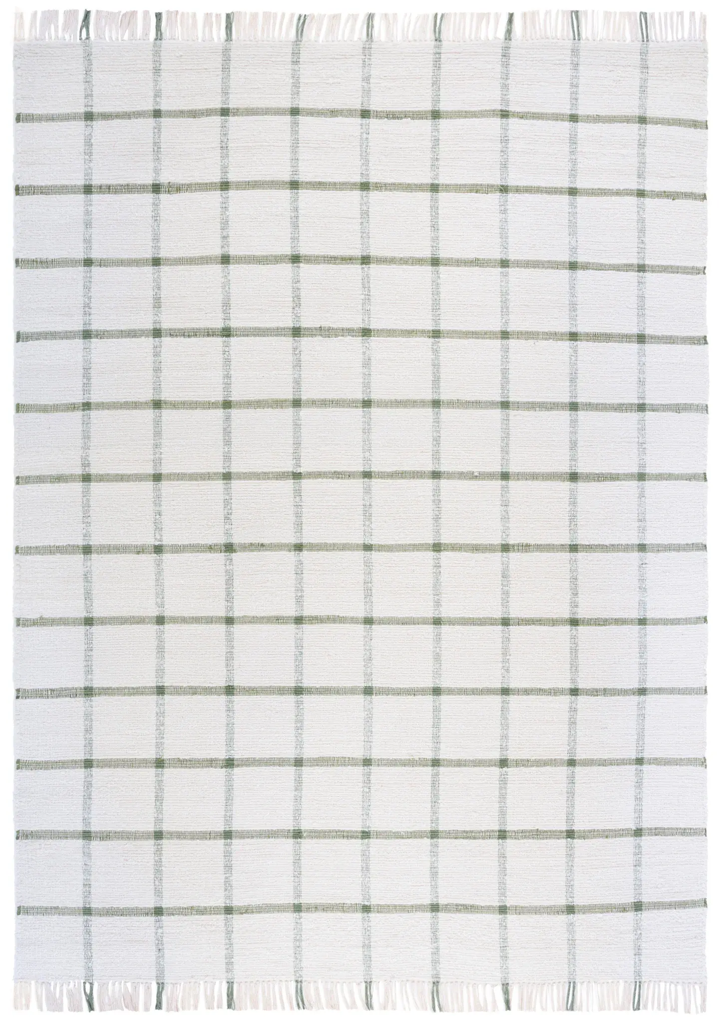 Montauk Windowpane Plaid Hand-Woven Cotton Rug