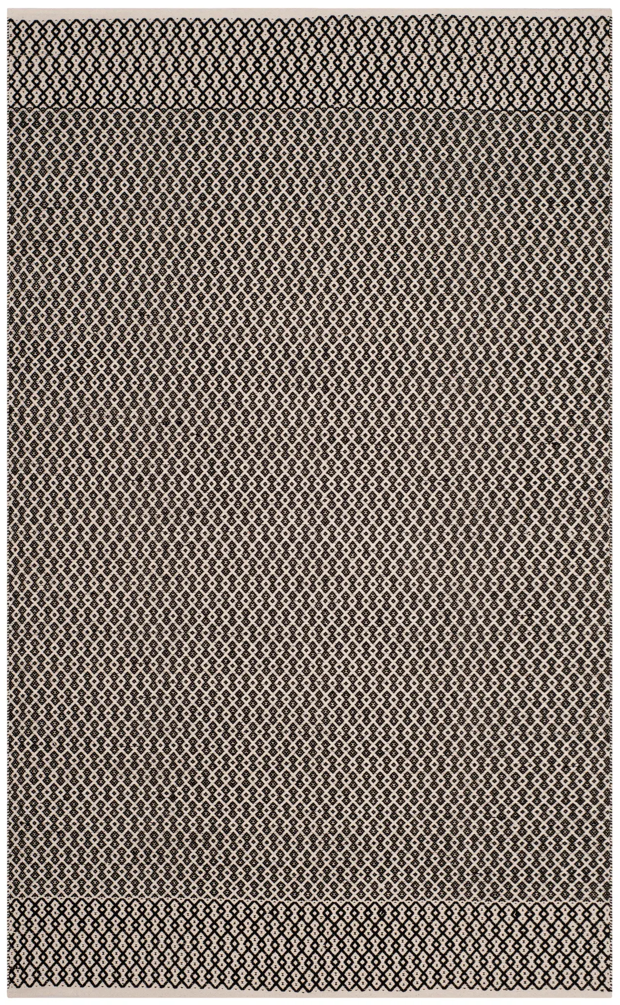 Montauk Diamond Bordered Hand-Woven Cotton Rug