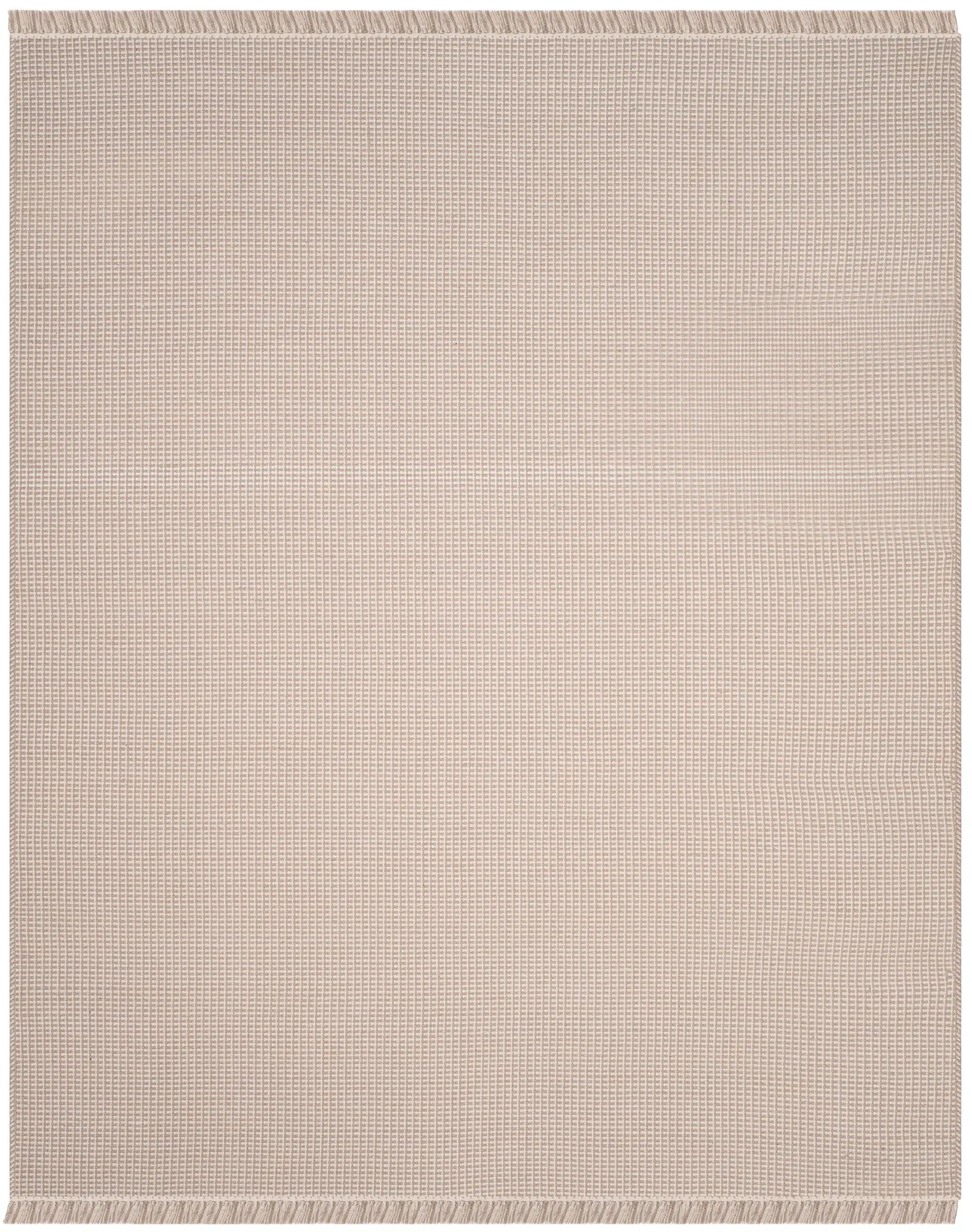 Montauk Basketweave Fringed Hand-Woven Cotton Rug