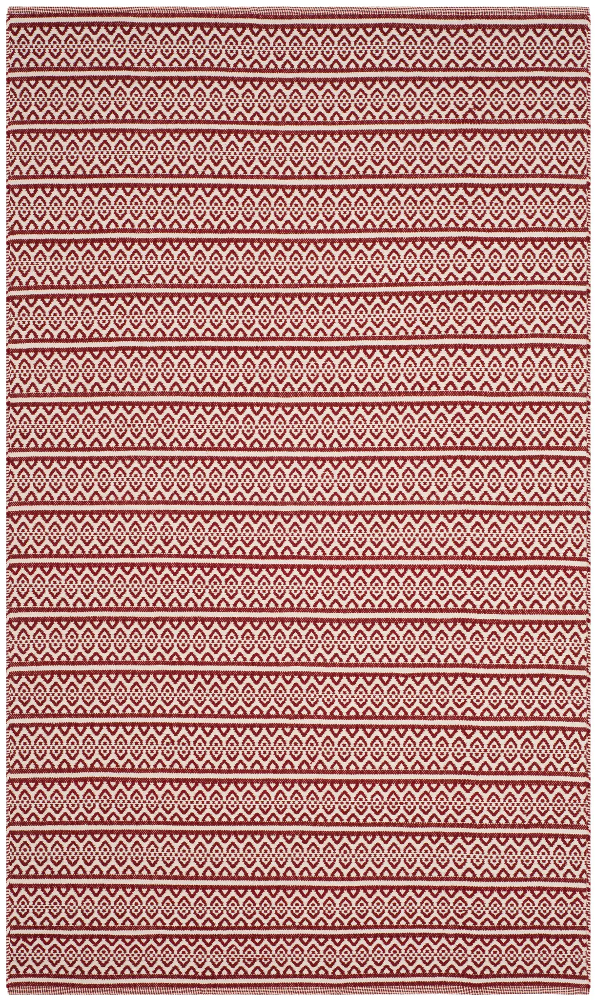 Montauk Allover Diamond Stripe Hand-Woven Cotton Rug