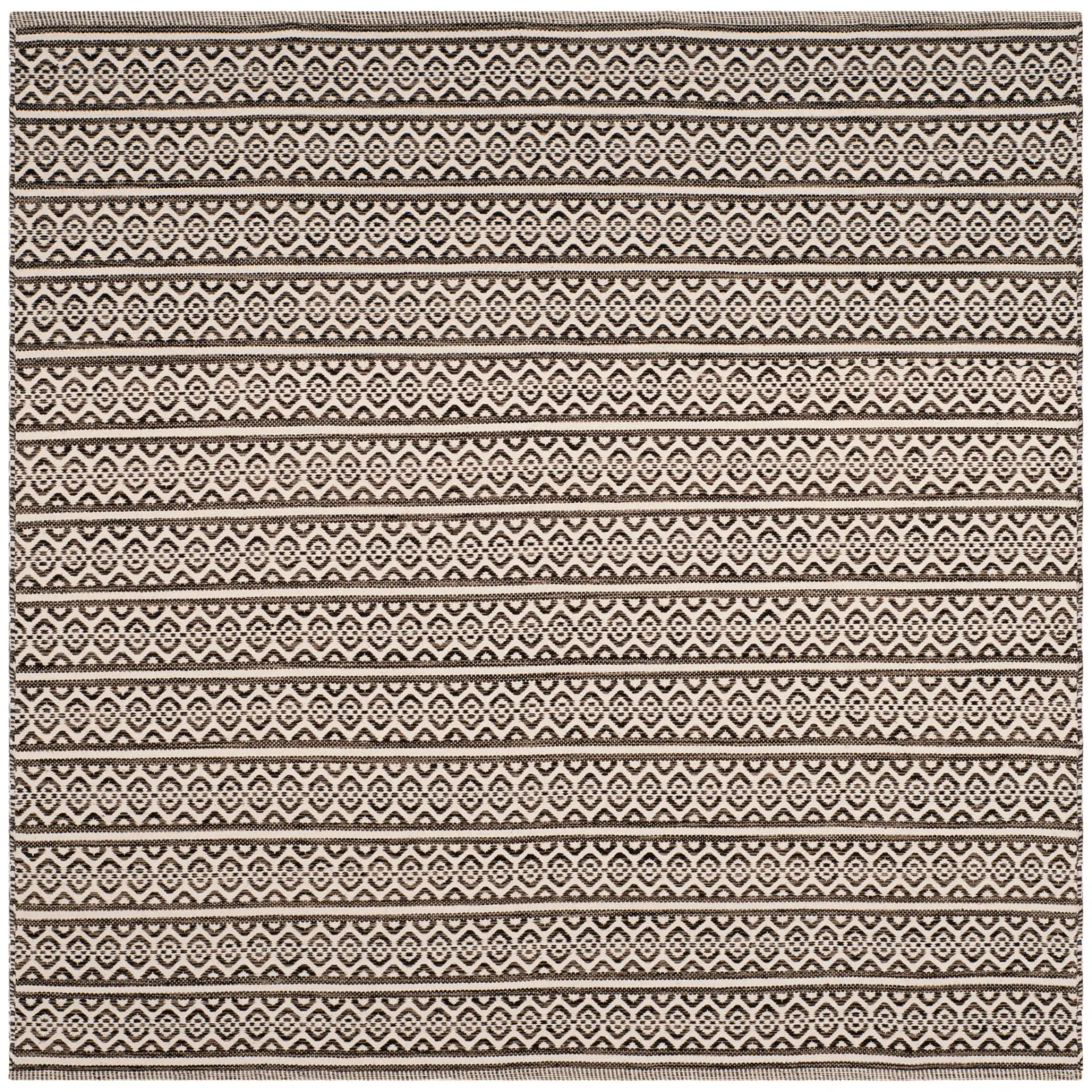 Montauk Allover Diamond Stripe Hand-Woven Cotton Rug