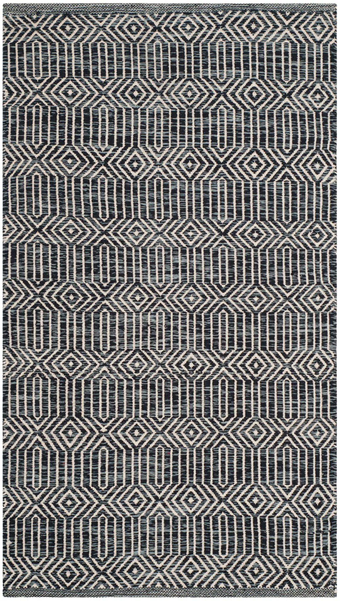 Montauk Linear Diamond Hand-Woven Cotton Rug