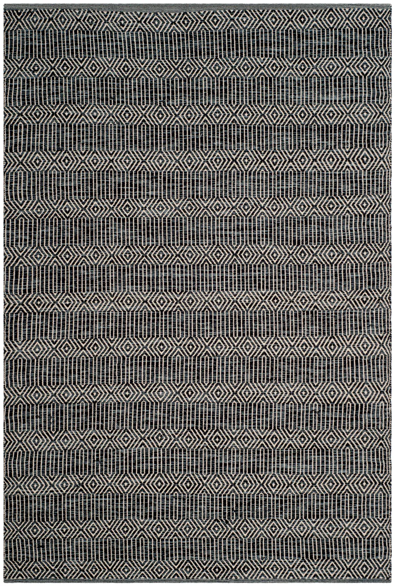 Montauk Linear Diamond Hand-Woven Cotton Rug