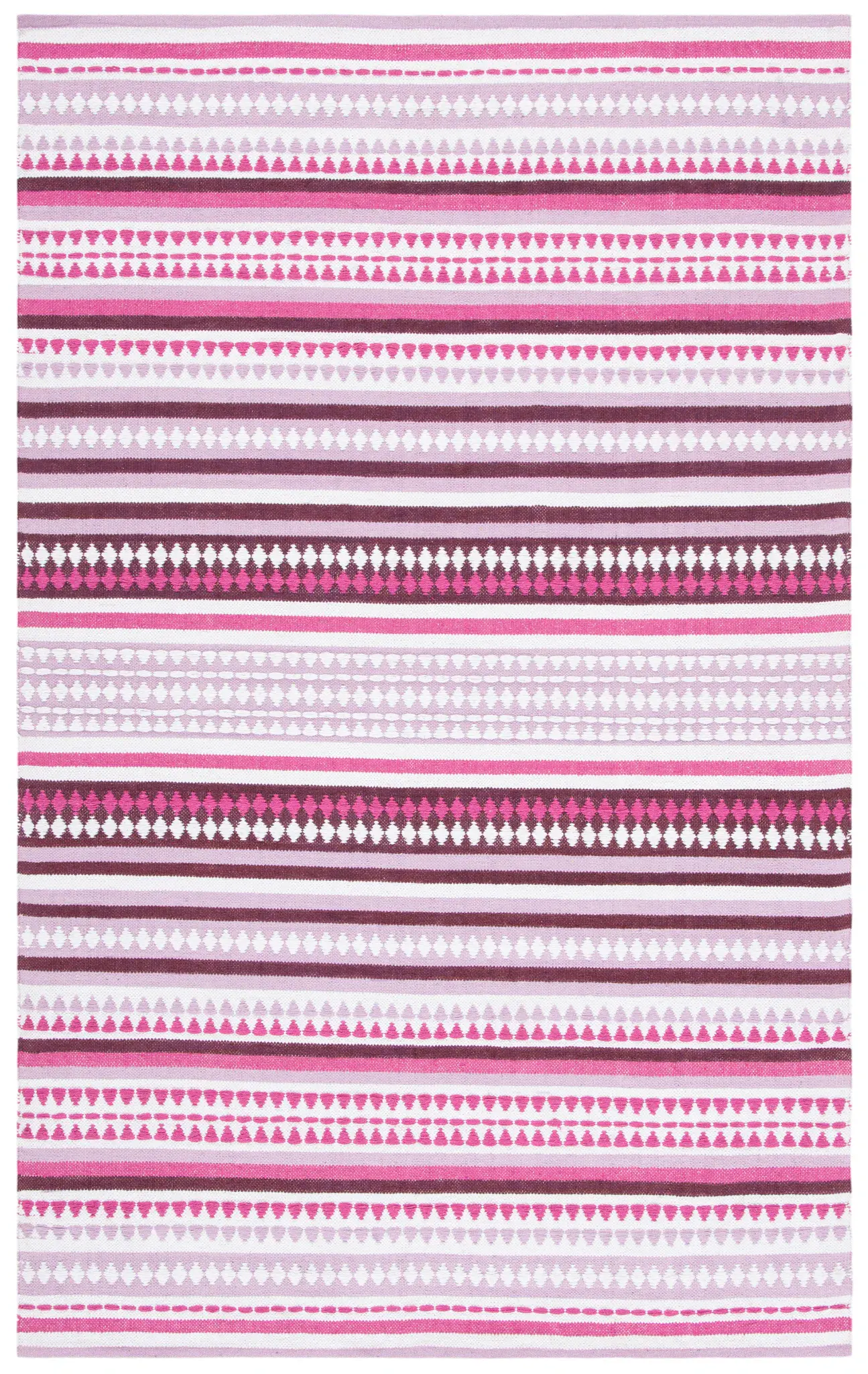 Montauk Tribal Banded Stripe Hand-Woven Cotton Rug