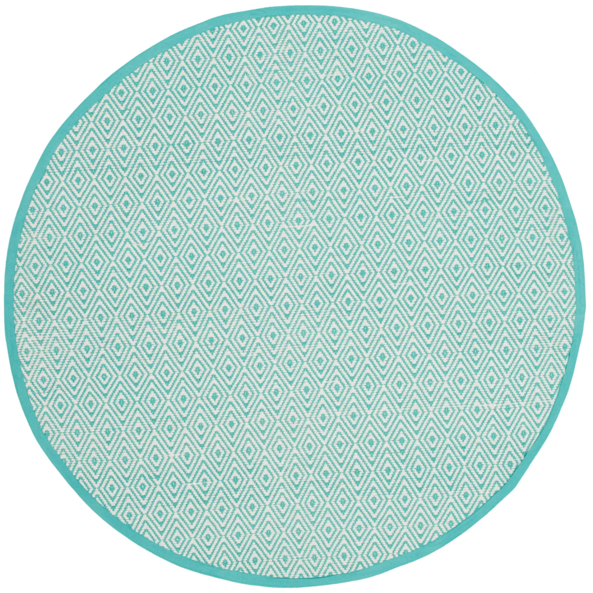 Montauk Diamond Grid Hand-Woven Cotton Rug