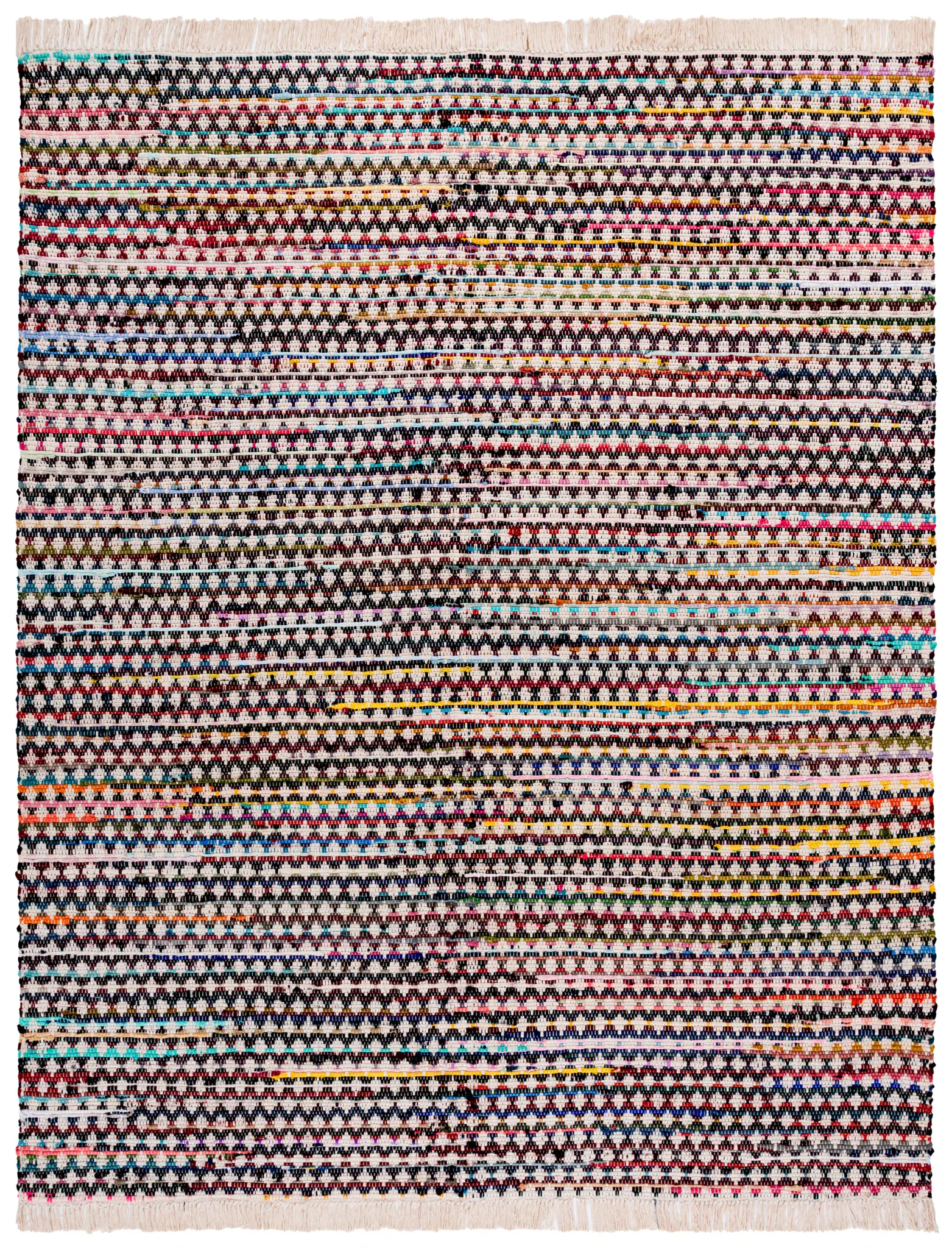 Montauk Diamond Stripe Hand-Woven Cotton Rug