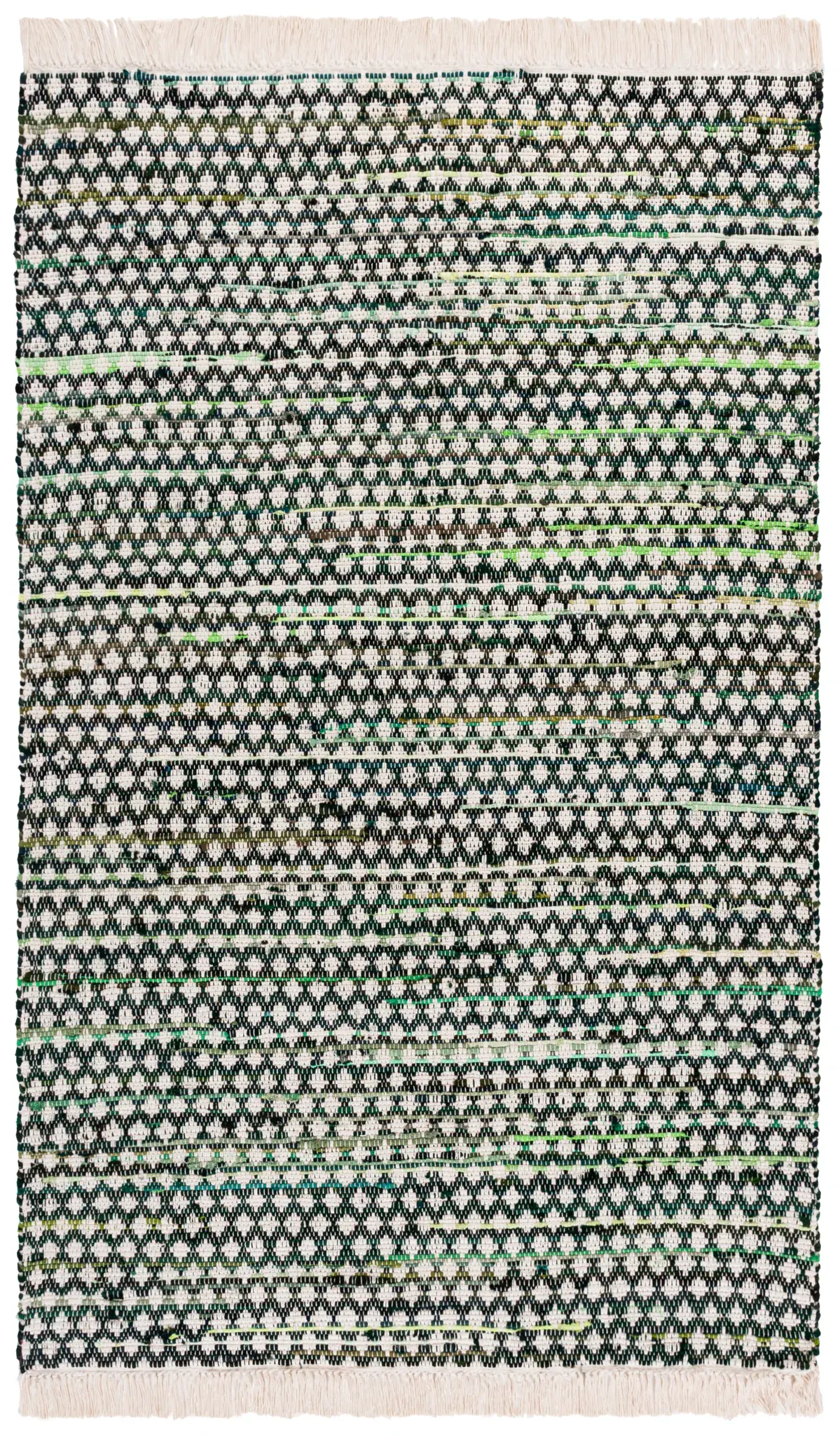 Montauk Diamond Stripe Hand-Woven Cotton Rug