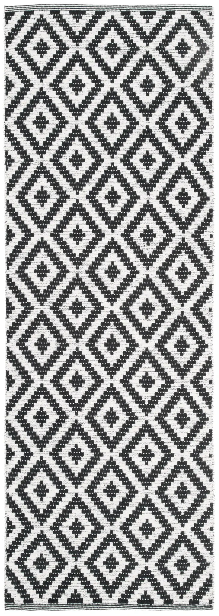 Montauk Stepped Diamond Hand-Woven Cotton Rug