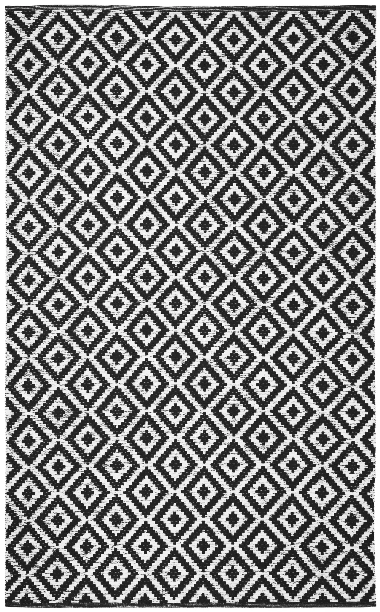 Montauk Stepped Diamond Hand-Woven Cotton Rug
