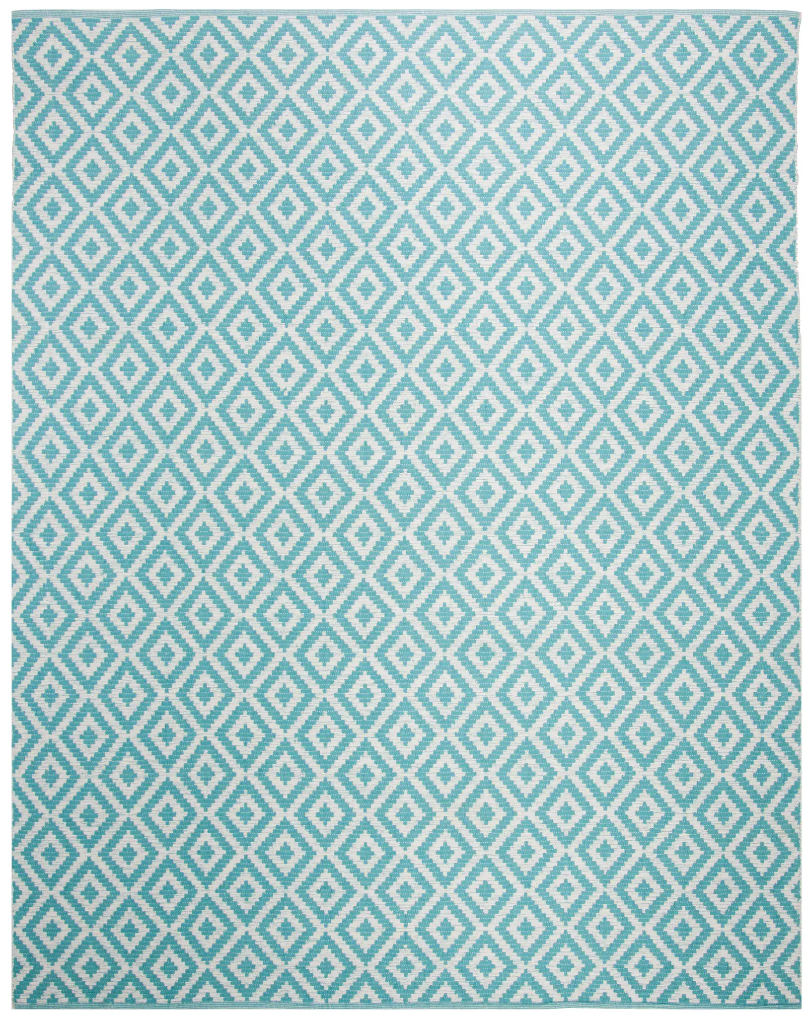 Montauk Stepped Diamond Hand-Woven Cotton Rug