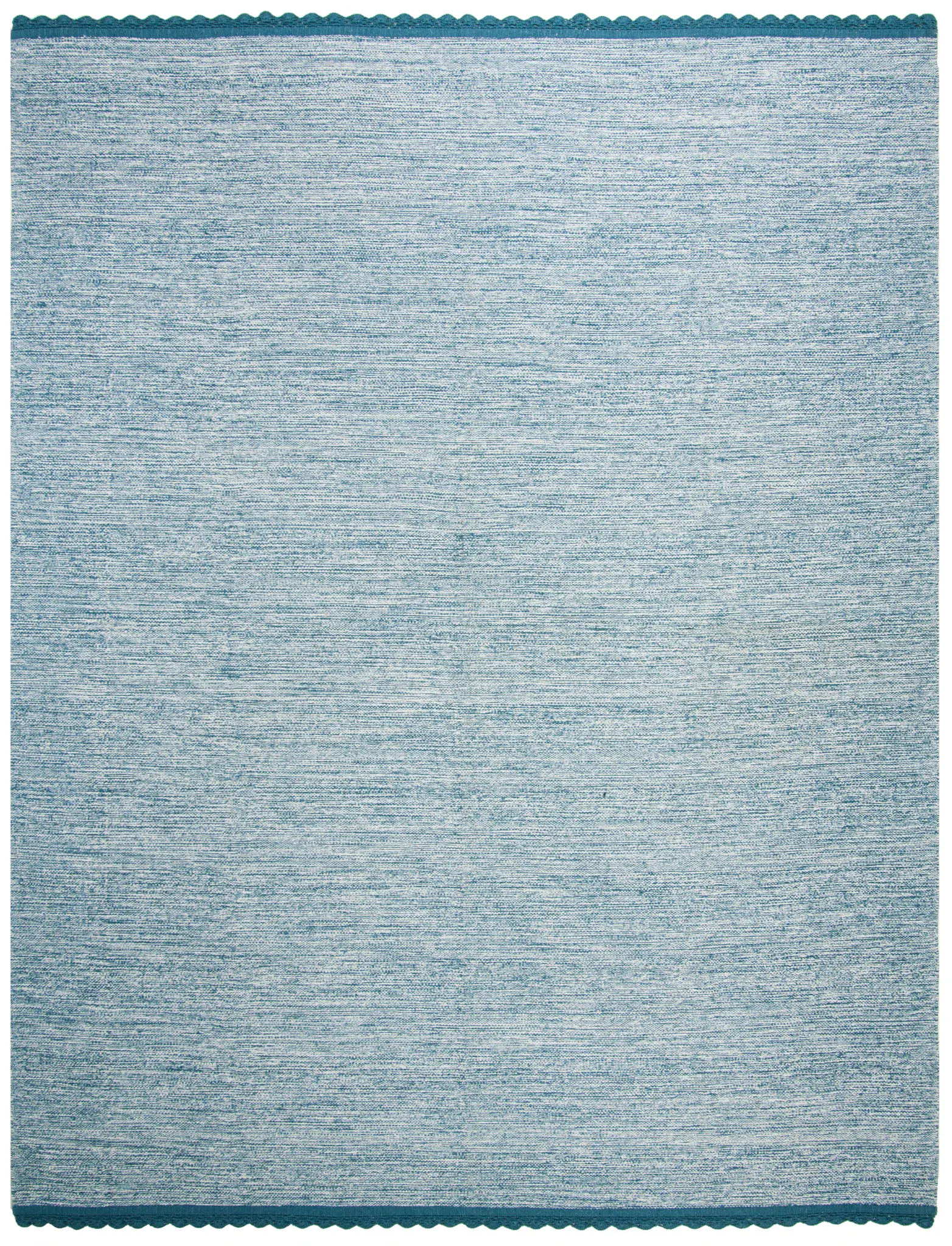 Montauk Scalloped Border Hand-Woven Cotton Rug