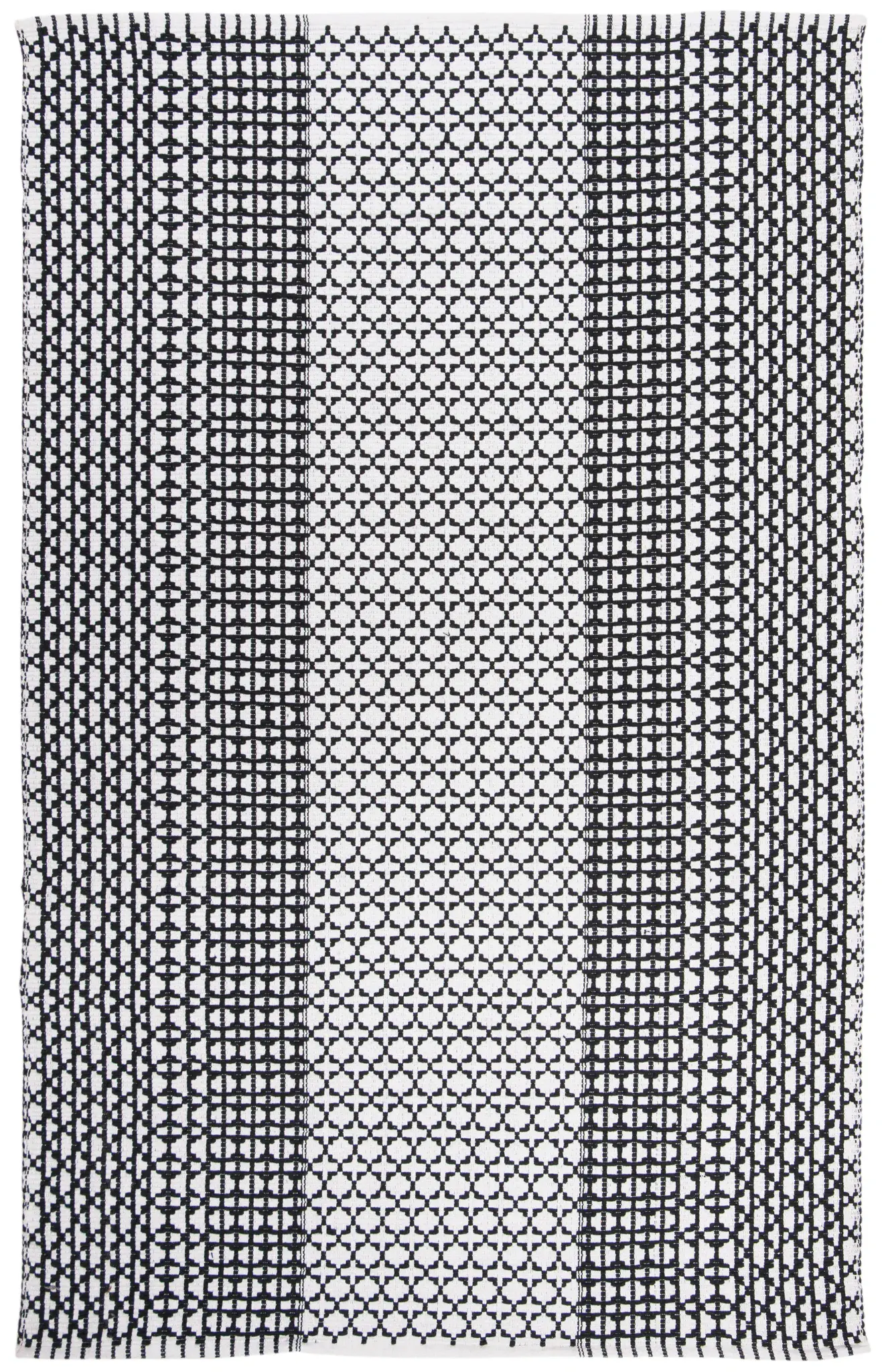 Montauk Striped Lattice Hand-Woven Cotton Rug