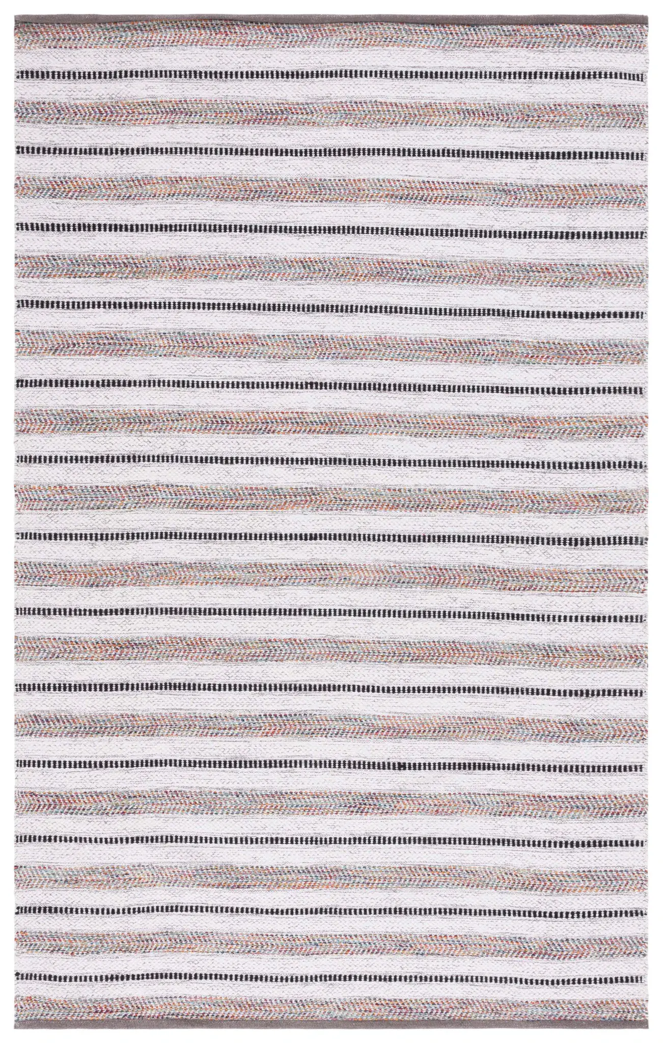Montauk Dotted Herringbone Stripe Flatweave Cotton Rug