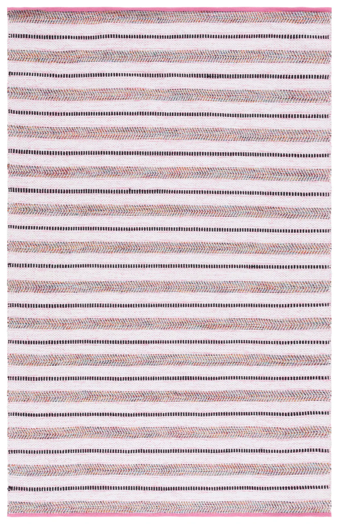 Montauk Dotted Herringbone Stripe Flatweave Cotton Rug