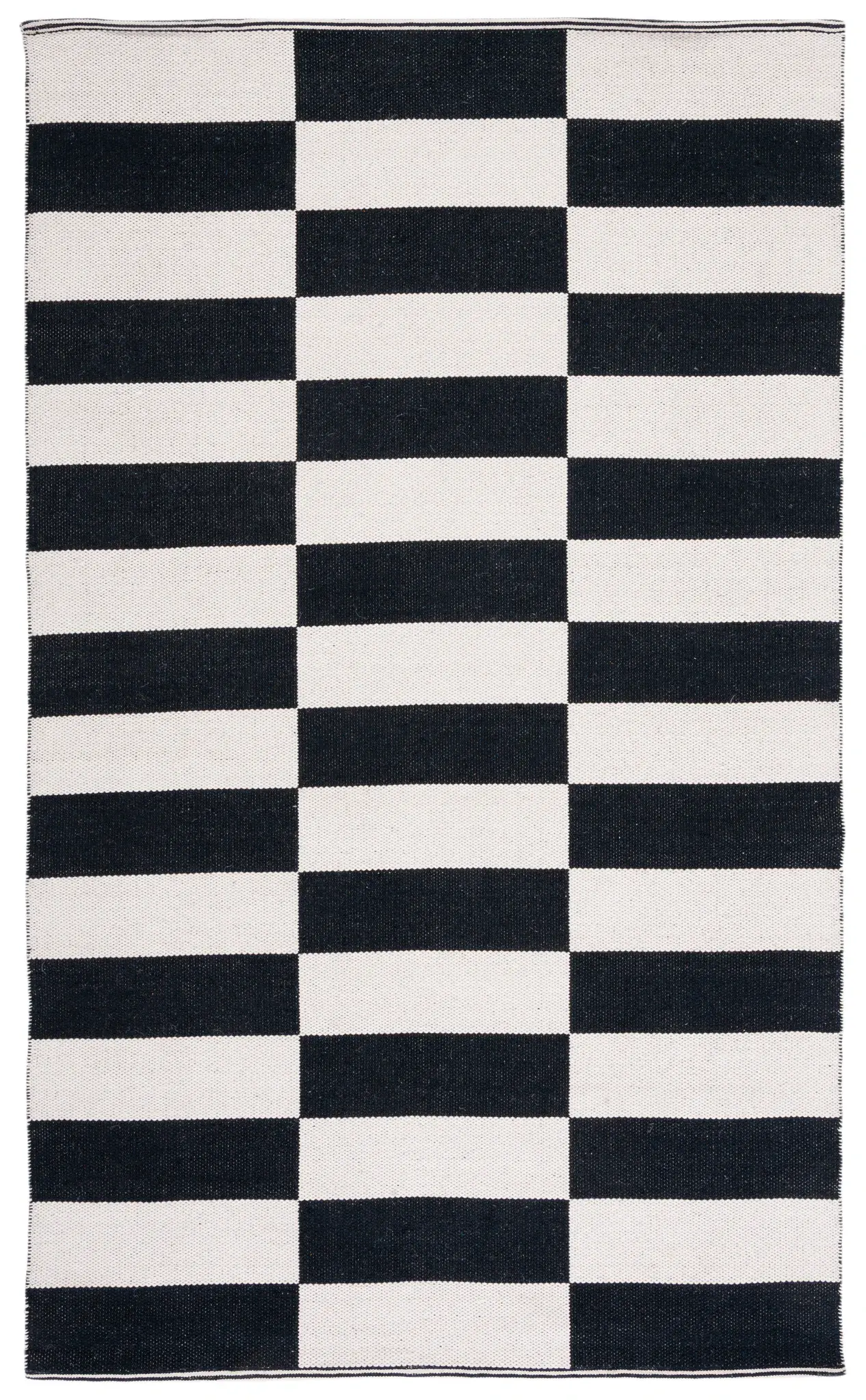 Montauk Block-Stripe Hand-Woven Cotton Rug