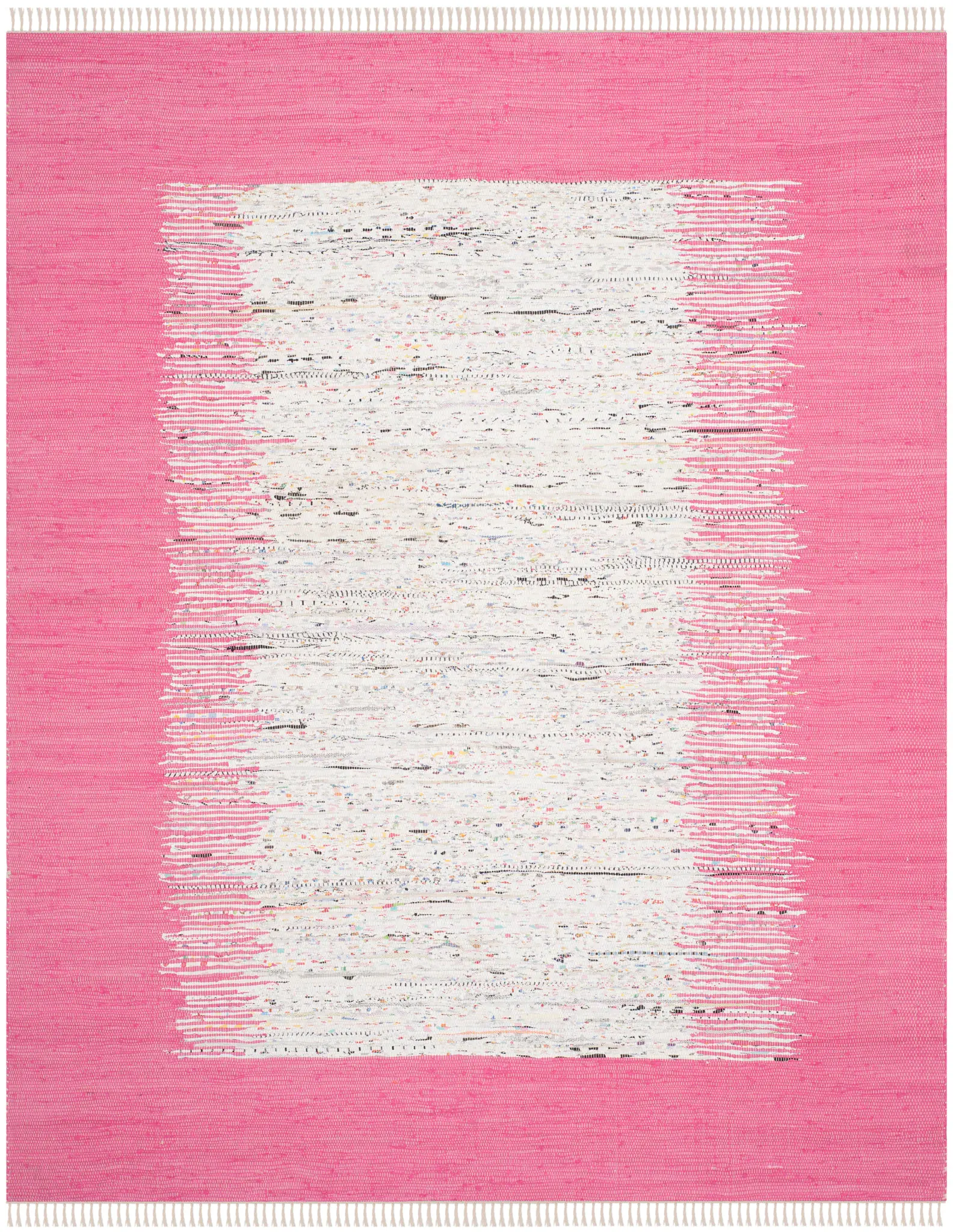 Montauk Bordered Stripe Hand-Woven Cotton Rug
