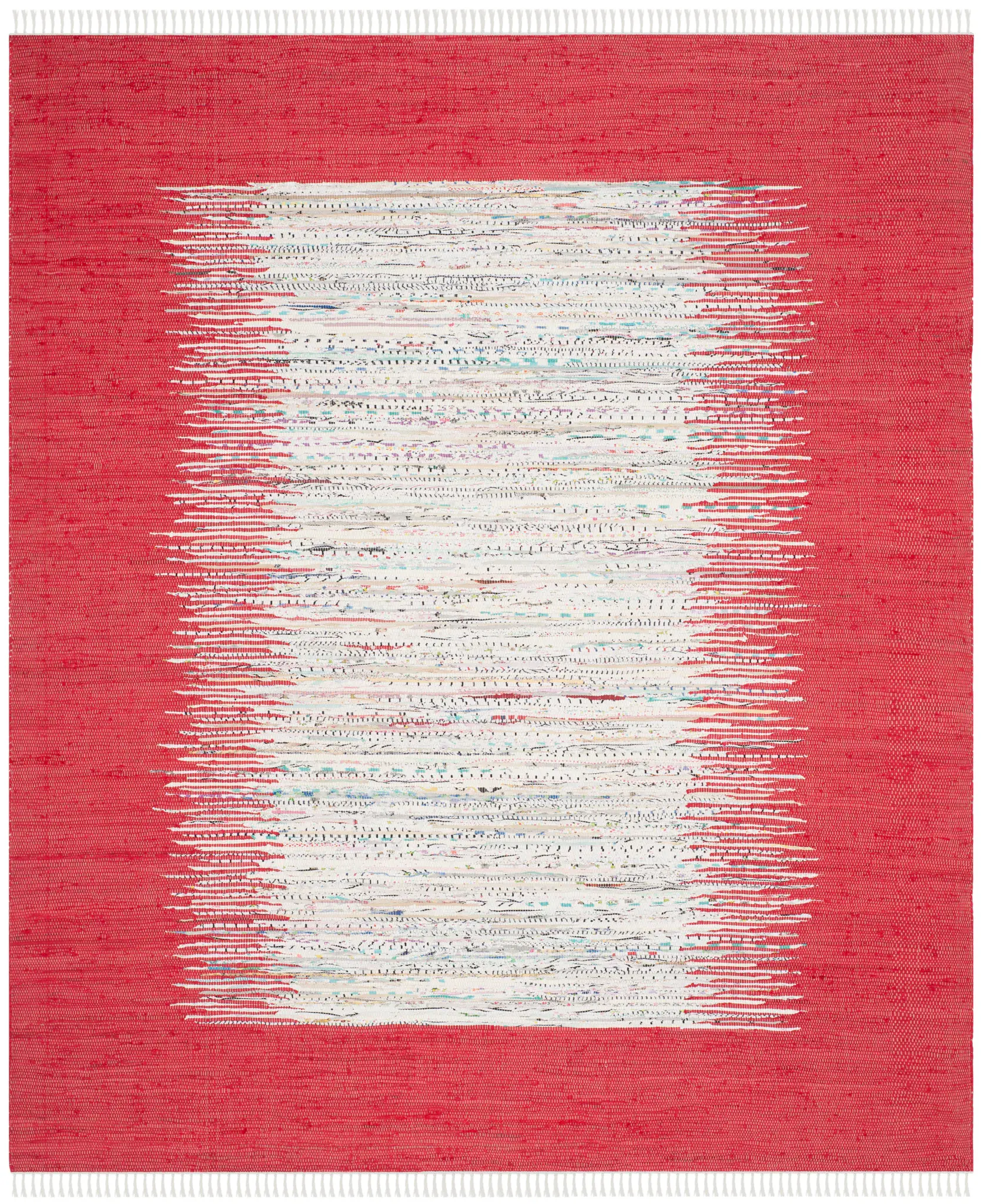 Montauk Bordered Stripe Hand-Woven Cotton Rug