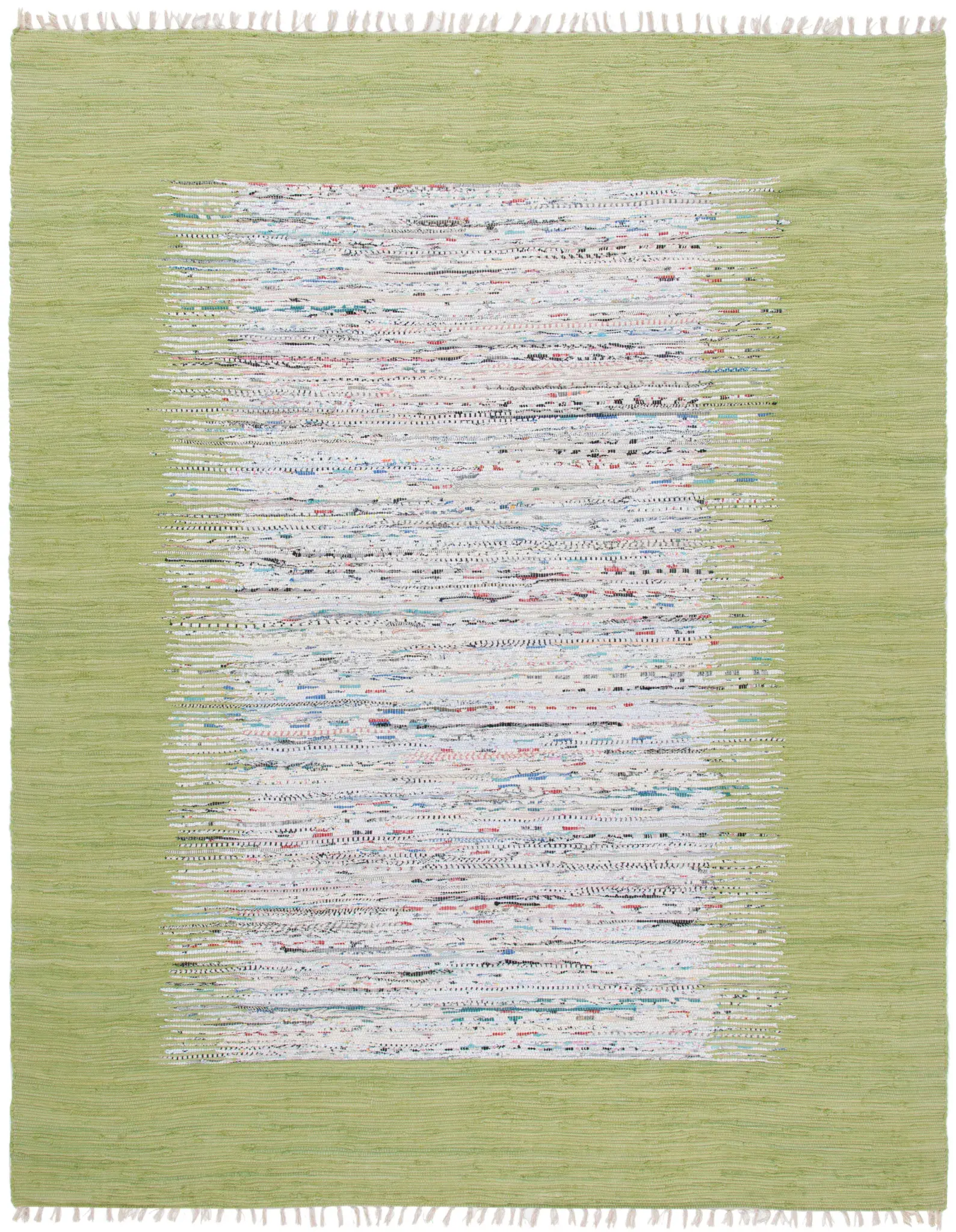 Montauk Bordered Stripe Hand-Woven Cotton Rug