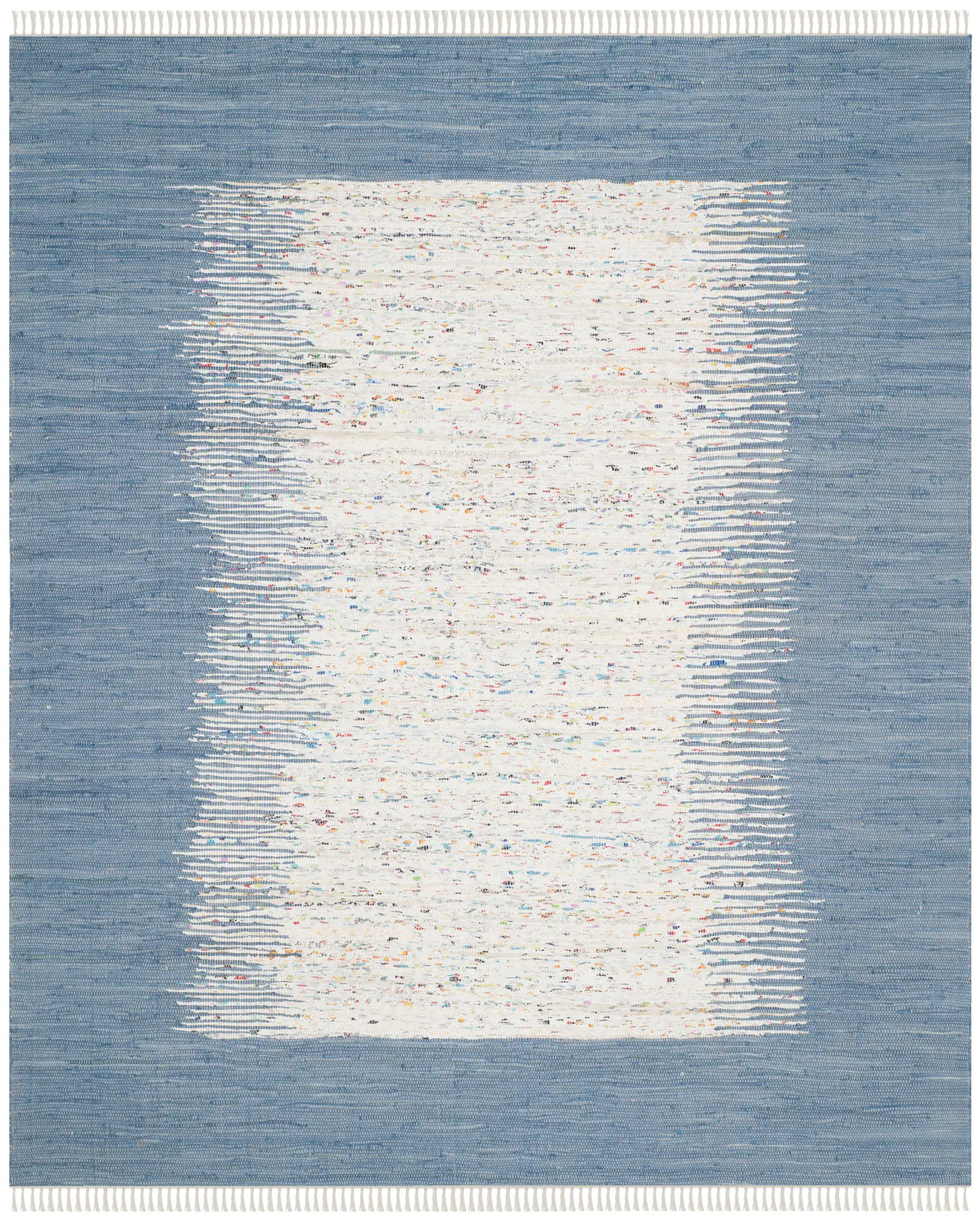 Montauk Bordered Stripe Hand-Woven Cotton Rug
