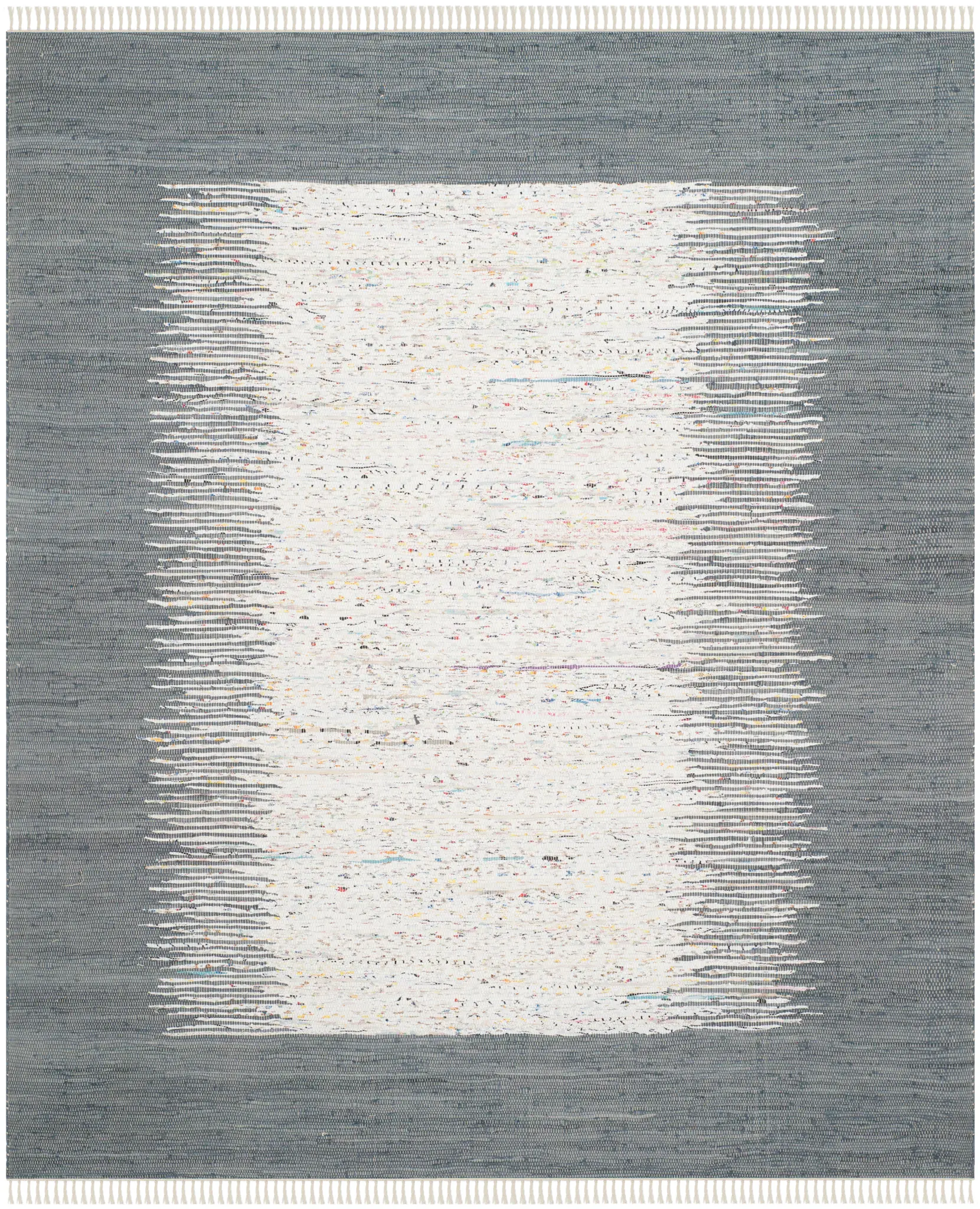 Montauk Bordered Stripe Hand-Woven Cotton Rug